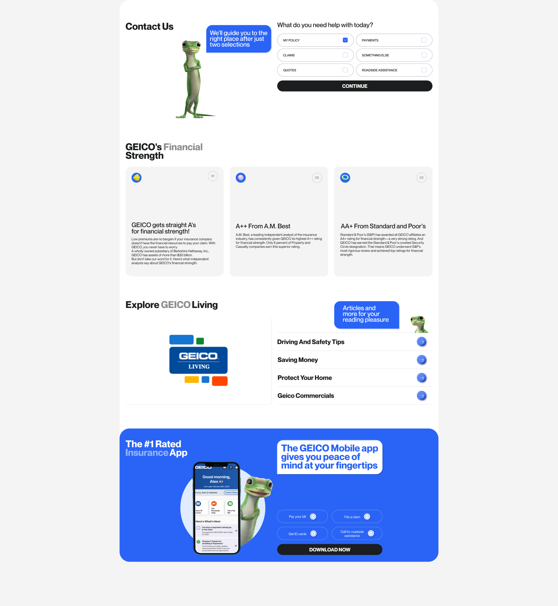 GEICO Concept LANDING Page — Изображение №7 — Интерфейсы на Dprofile