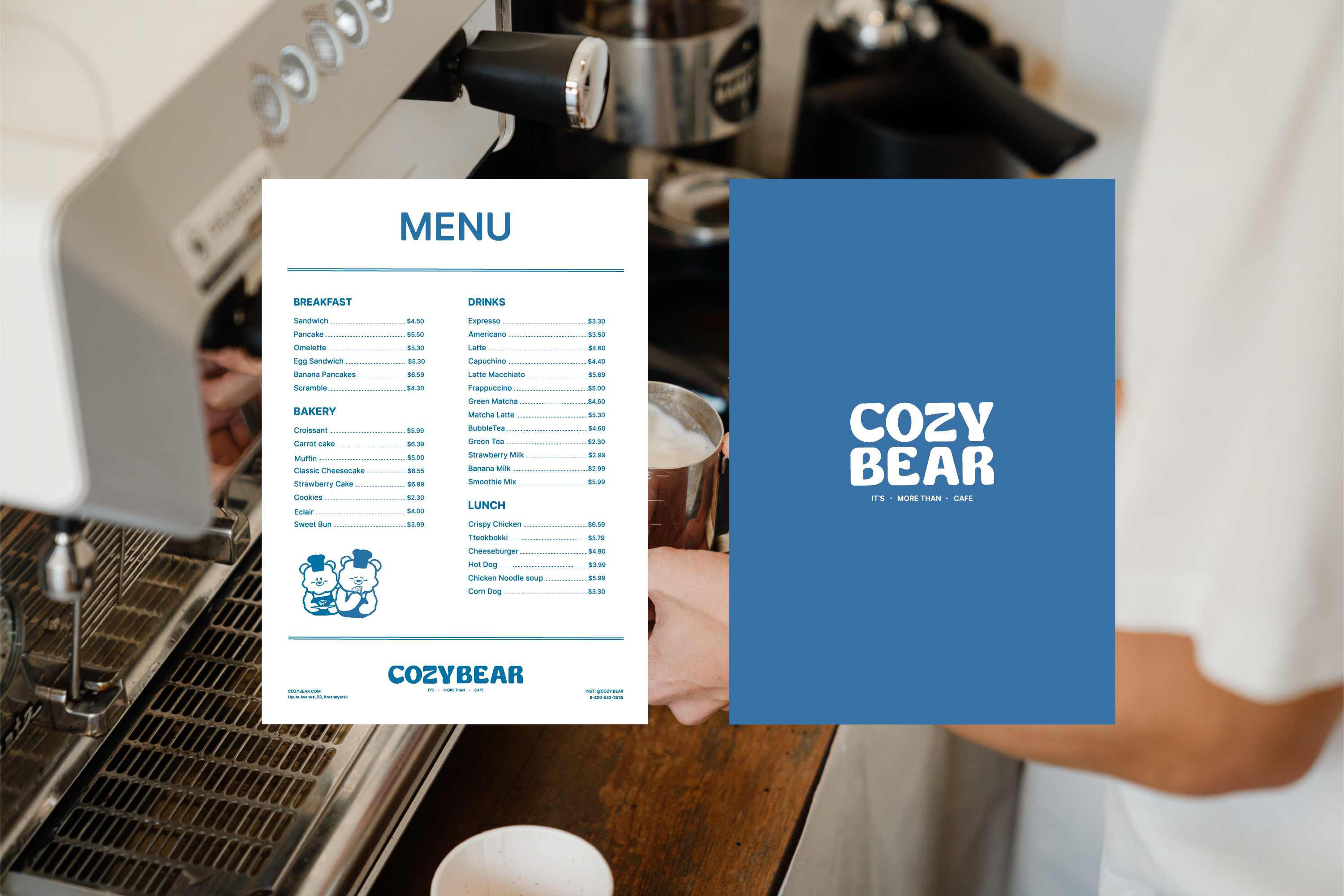 COZY BEAR cafe|Брендинг & Лого — Изображение №2 — Брендинг, Иллюстрация на Dprofile