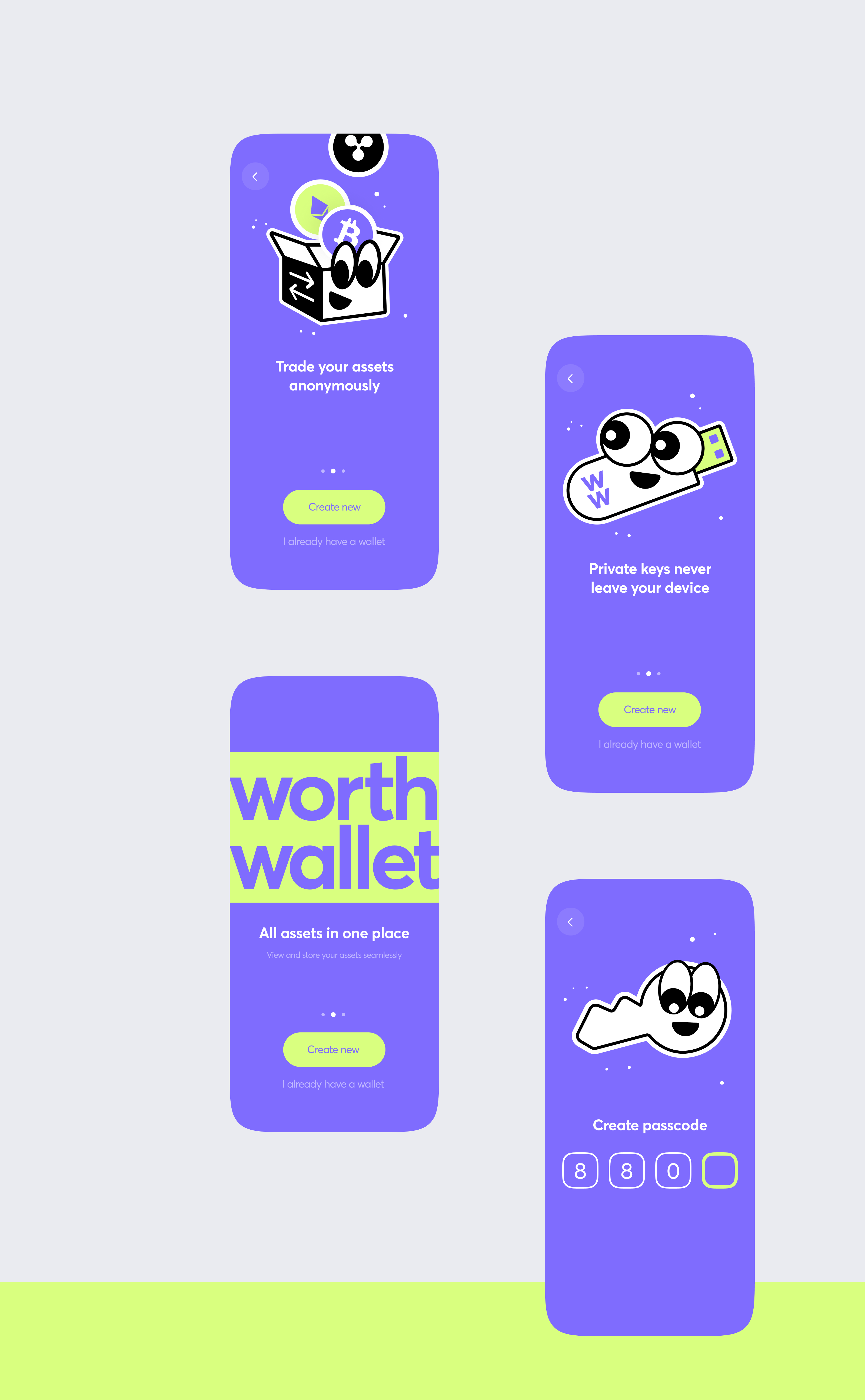 WorthWallet - MVP IOS crypto wallet — Изображение №9 — Интерфейсы, Брендинг, Иллюстрация на Dprofile