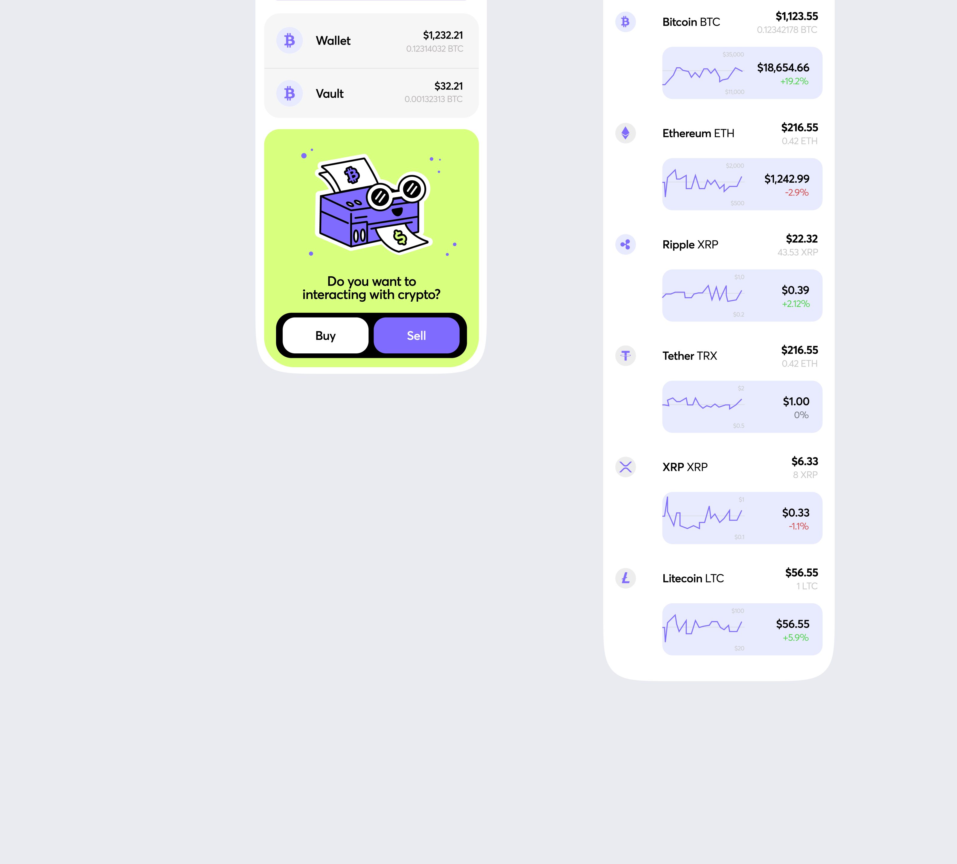 WorthWallet - MVP IOS crypto wallet — Изображение №7 — Интерфейсы, Брендинг, Иллюстрация на Dprofile