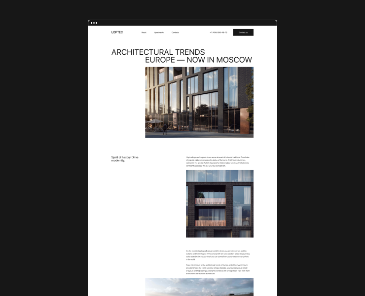 LOFTEC – Premium Estate Website — Интерфейсы на Dprofile