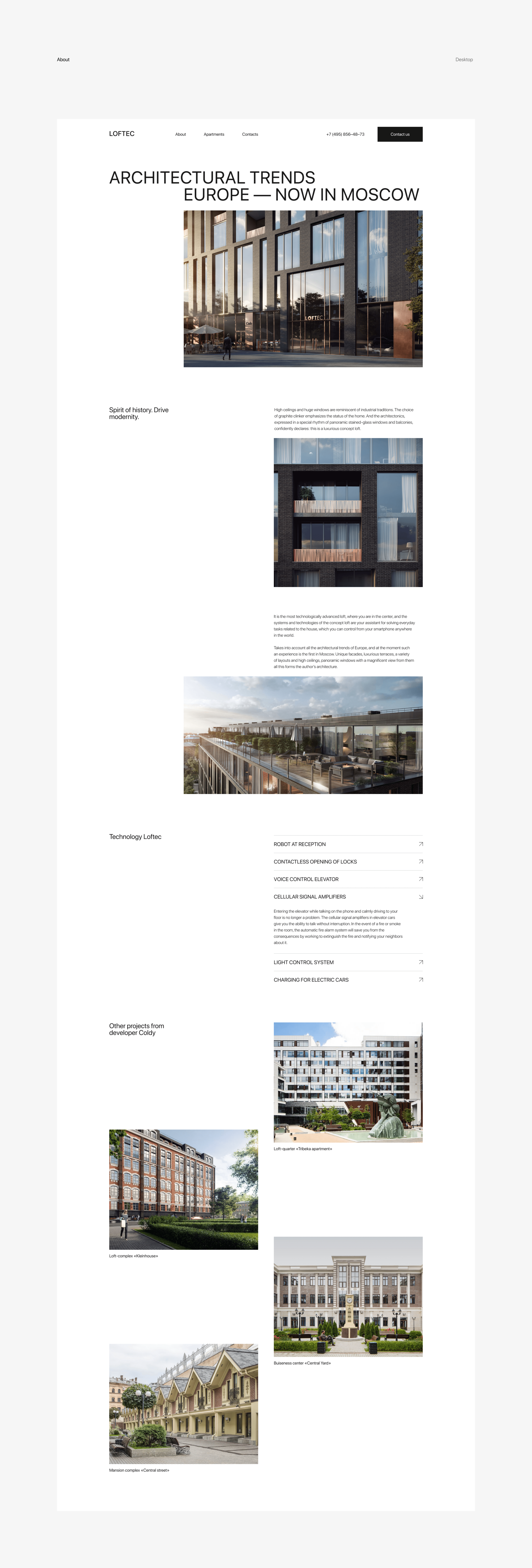 LOFTEC – Premium Estate Website — Изображение №7 — Интерфейсы на Dprofile
