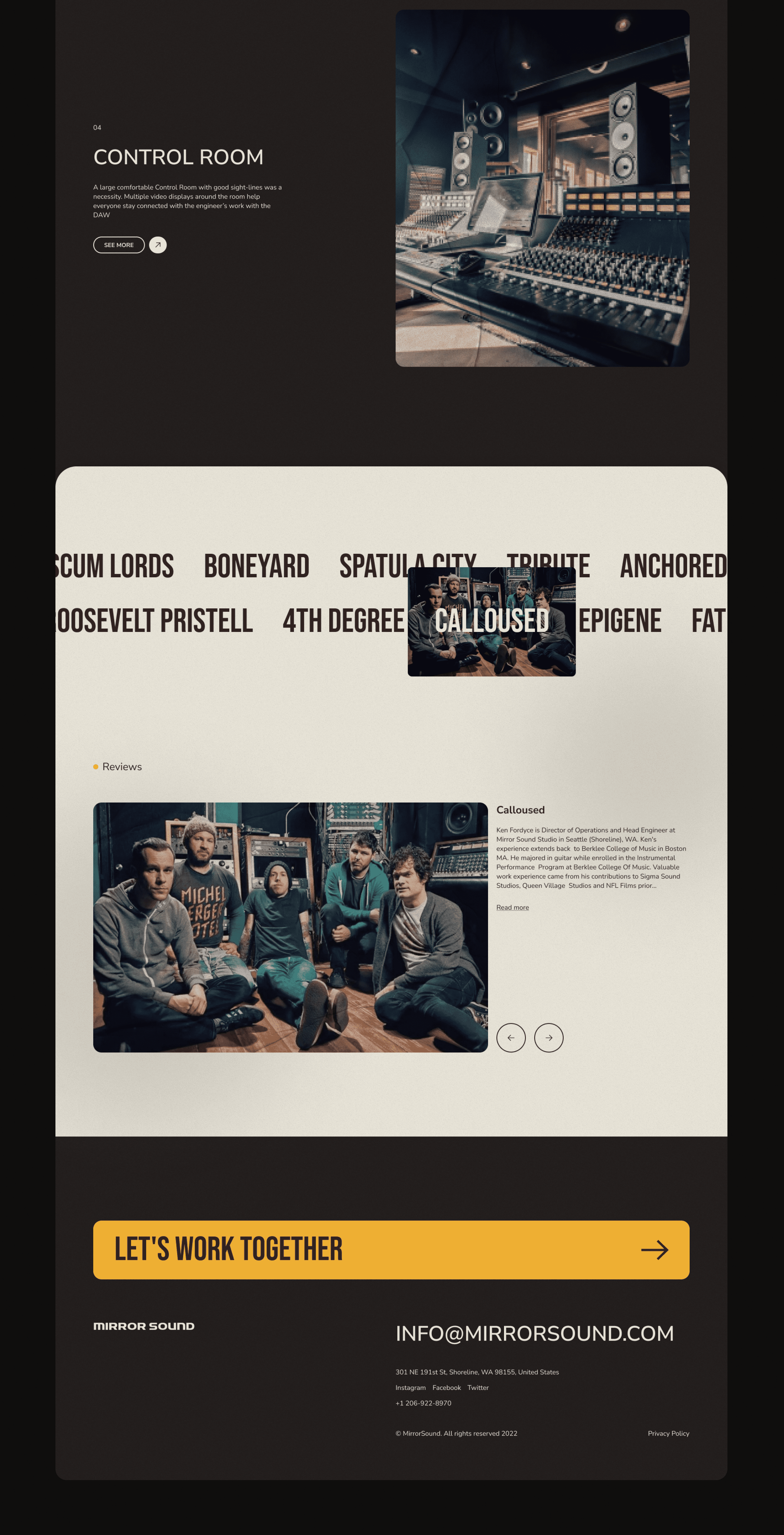 Mirror sound studio — concept — Изображение №9 — Интерфейсы, Анимация на Dprofile