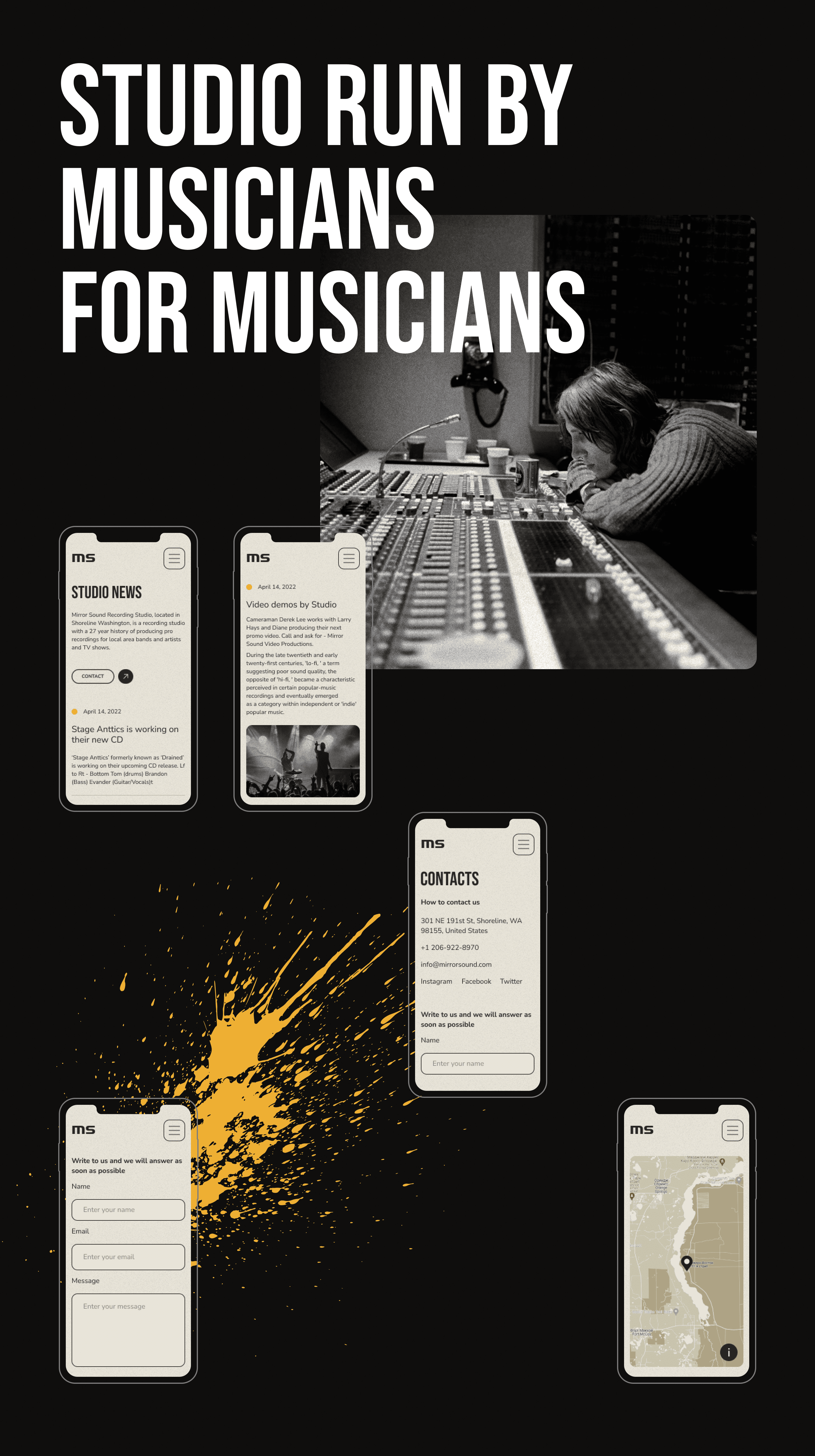 Mirror sound studio — concept — Изображение №12 — Интерфейсы, Анимация на Dprofile