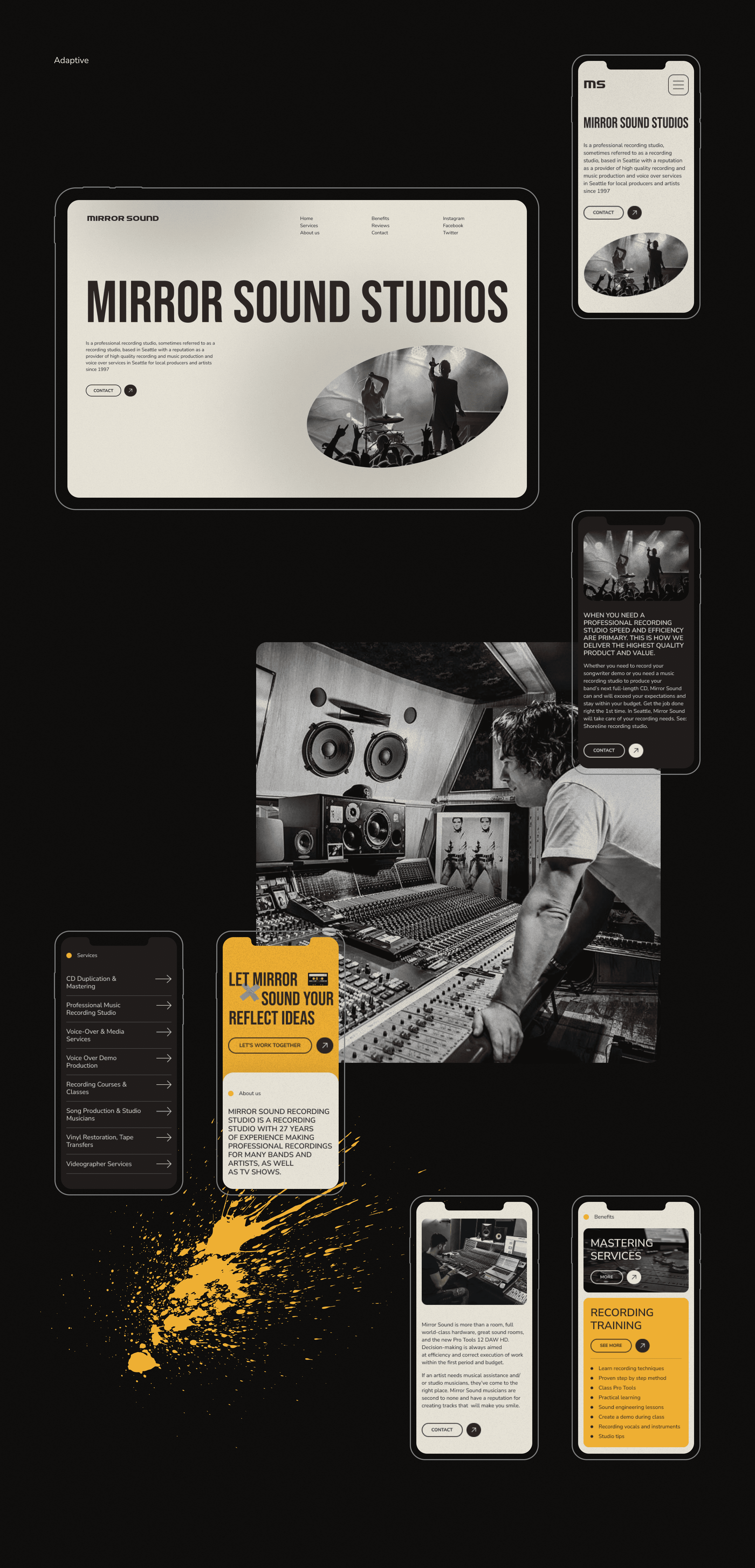 Mirror sound studio — concept — Изображение №6 — Интерфейсы, Анимация на Dprofile