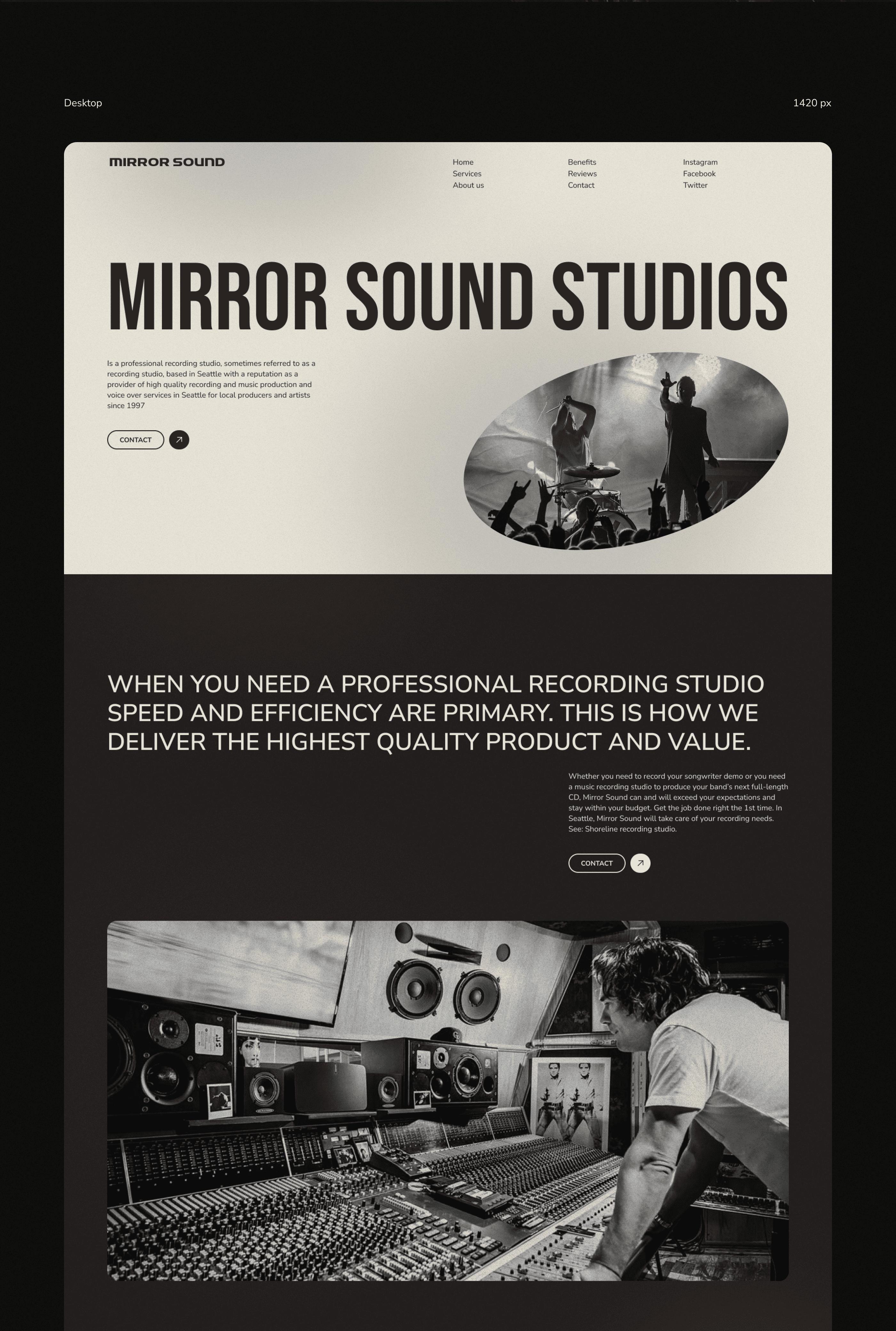 Mirror sound studio — concept — Изображение №4 — Интерфейсы, Анимация на Dprofile
