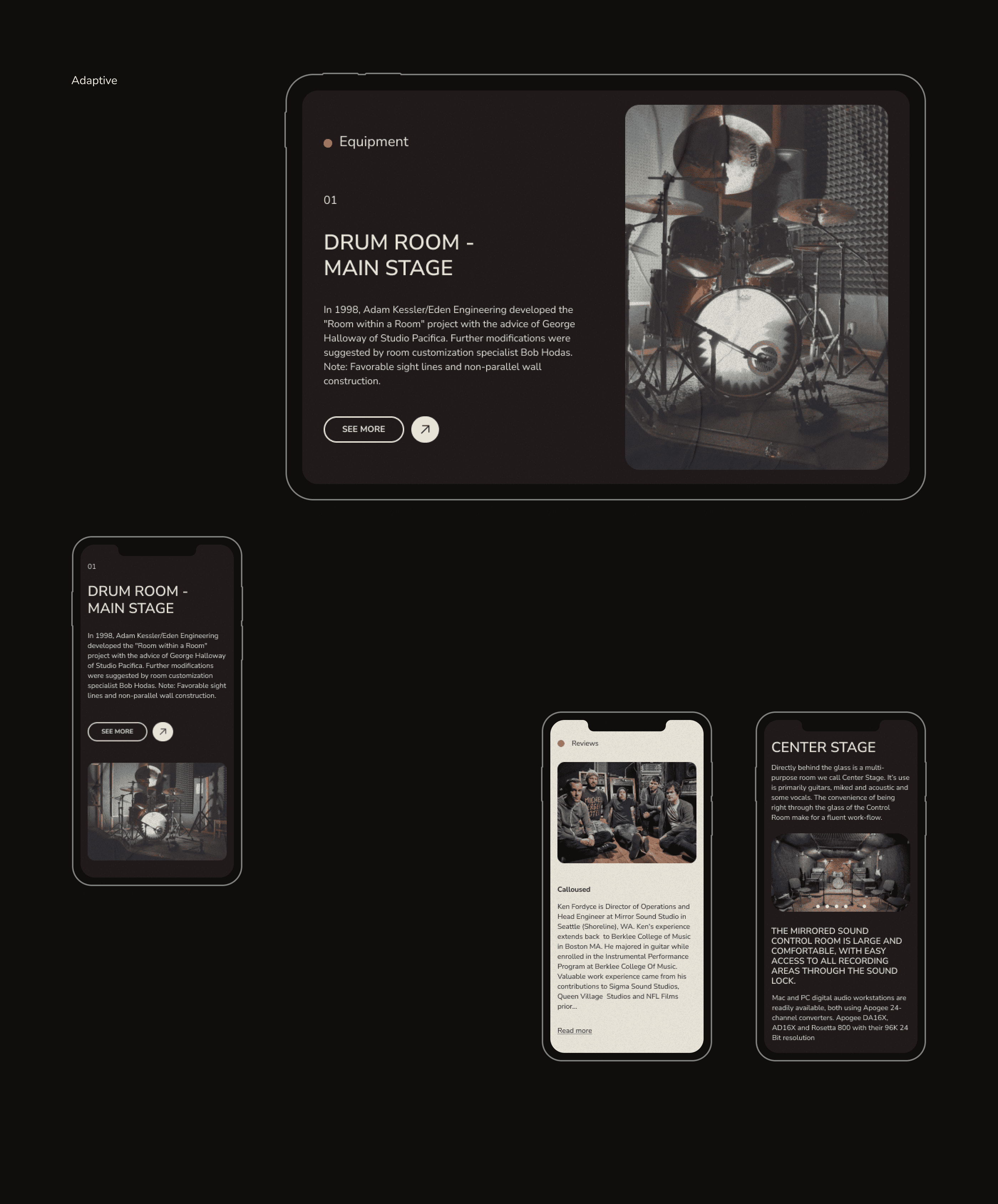 Mirror sound studio — concept — Изображение №10 — Интерфейсы, Анимация на Dprofile