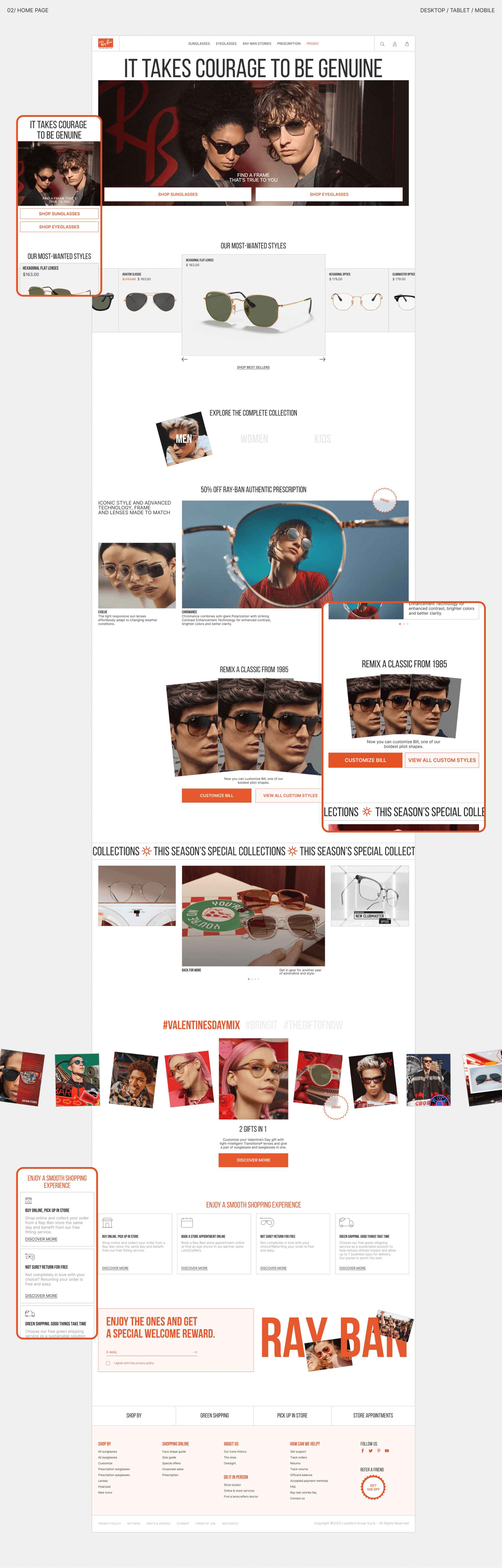 Ray Ban® | E-commerce Redesign Concept — Изображение №2 — Интерфейсы, Графика на Dprofile