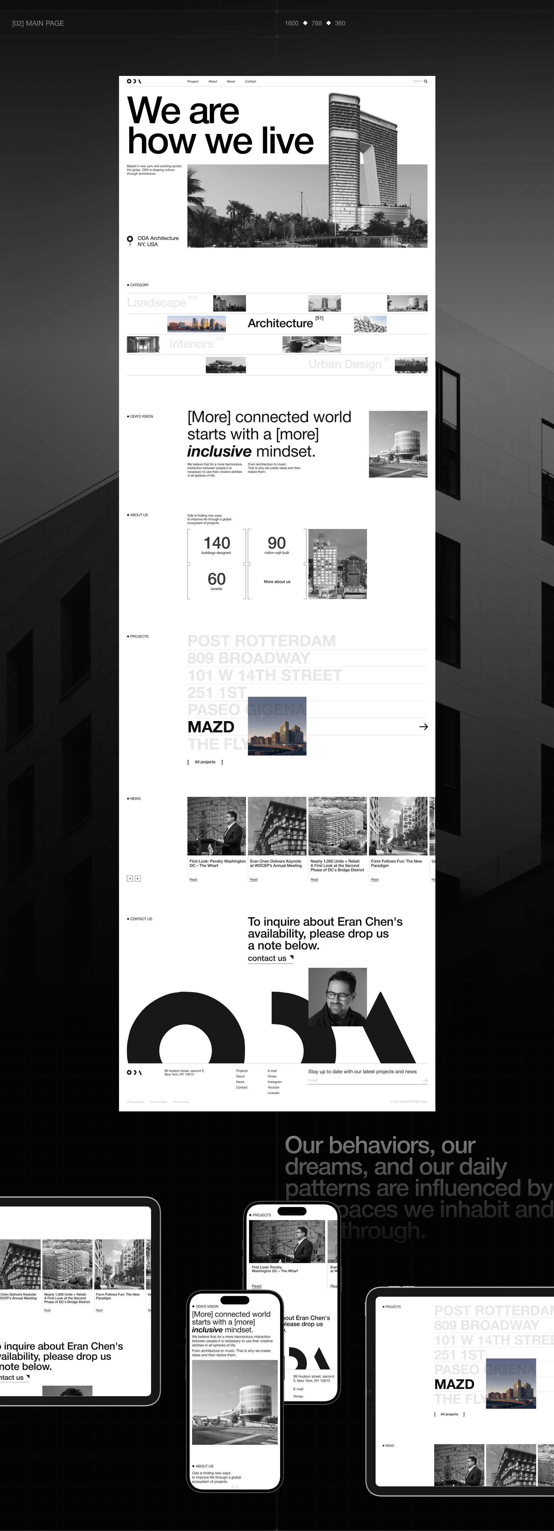 ODA Architecture | Corporate Redesign — Изображение №2 — Интерфейсы, Графика на Dprofile