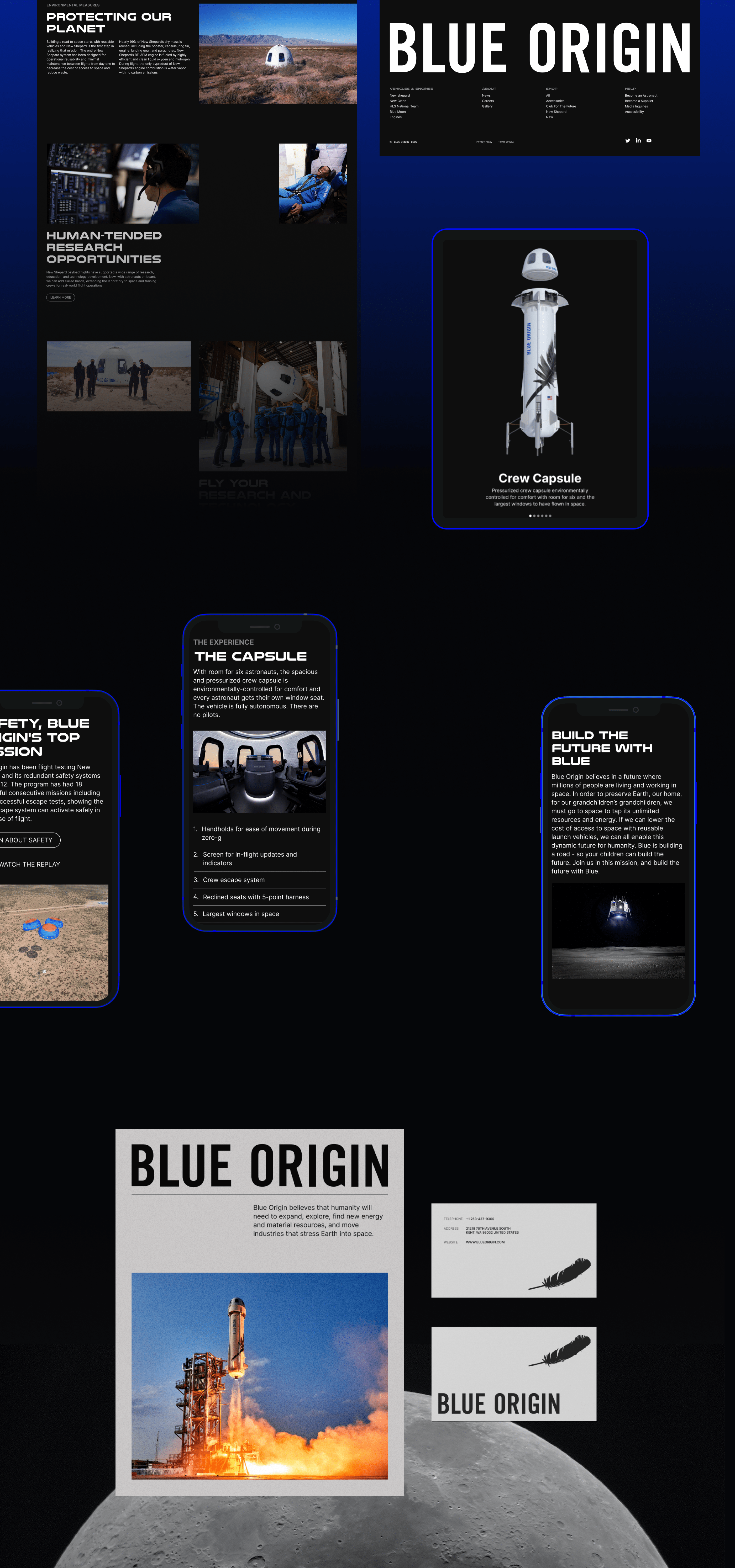 BLUE ORIGIN| Corporate website redesign — Изображение №4 — Интерфейсы, Брендинг на Dprofile