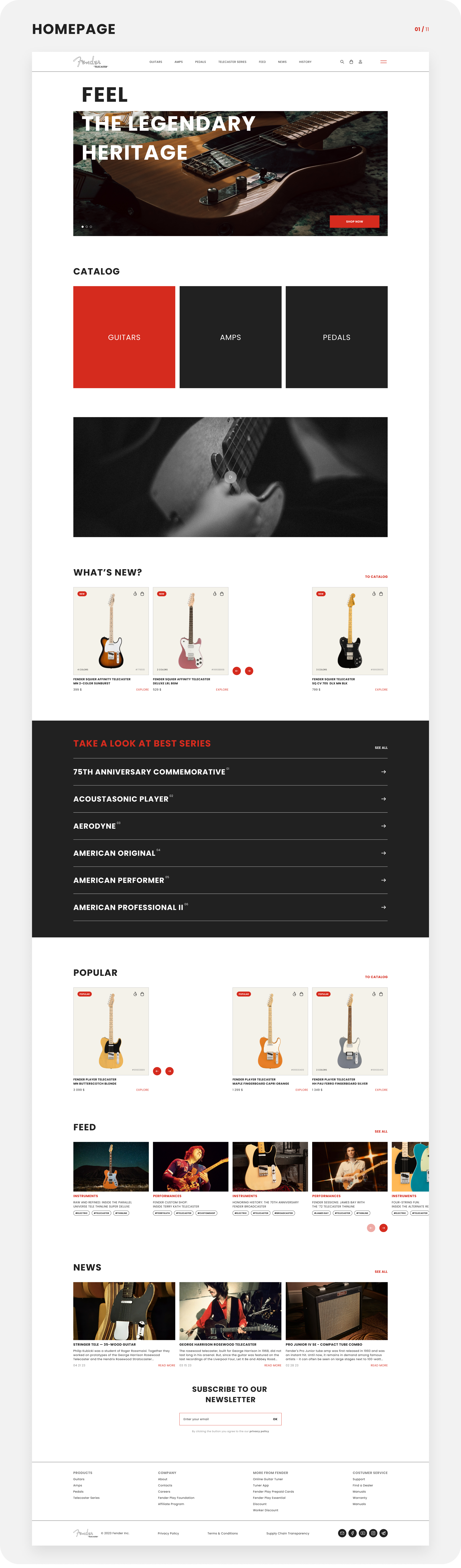 FENDER TELECASTER • ONLINE STORE CONCEPT — Изображение №5 — Интерфейсы на Dprofile