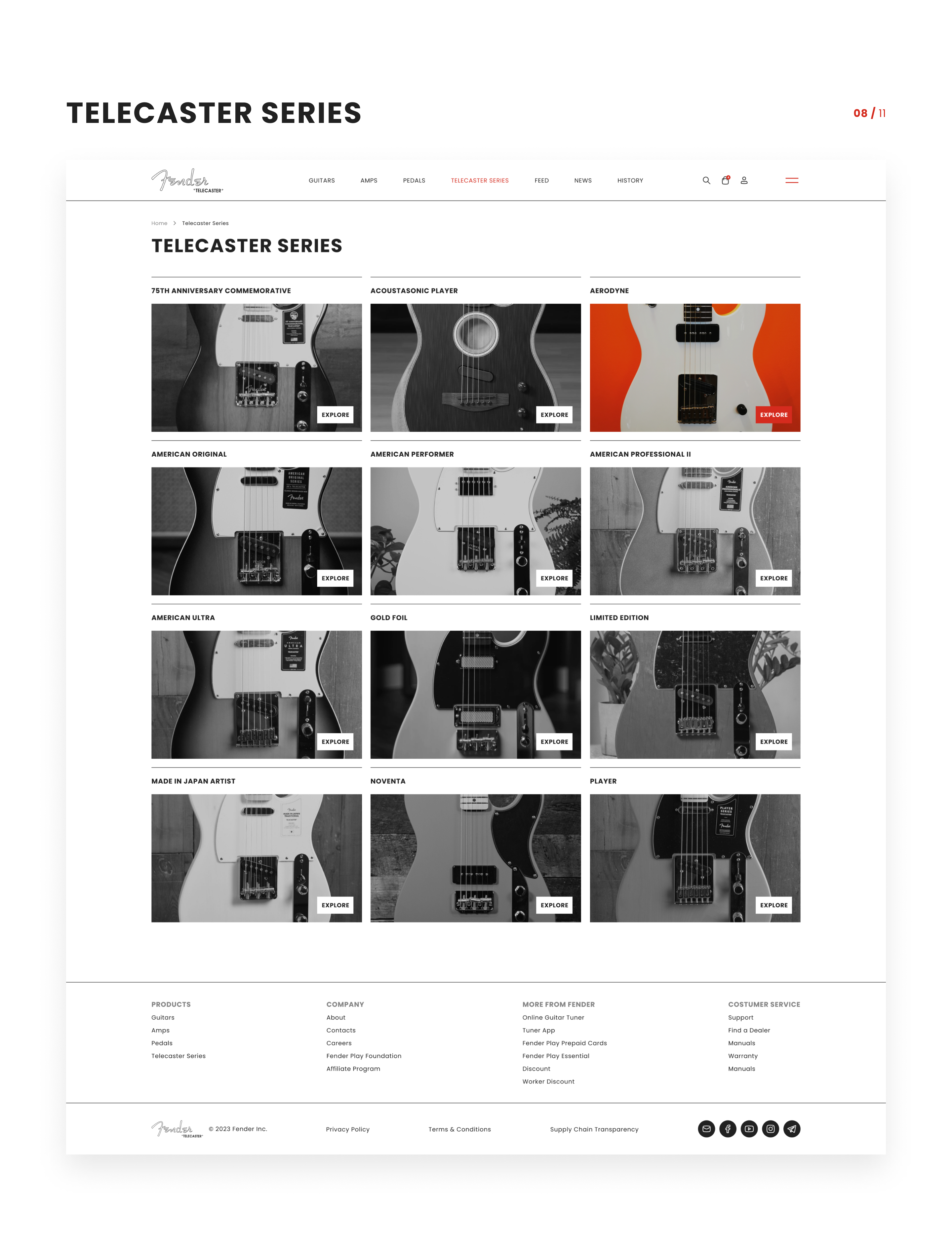 FENDER TELECASTER • ONLINE STORE CONCEPT — Изображение №10 — Интерфейсы на Dprofile