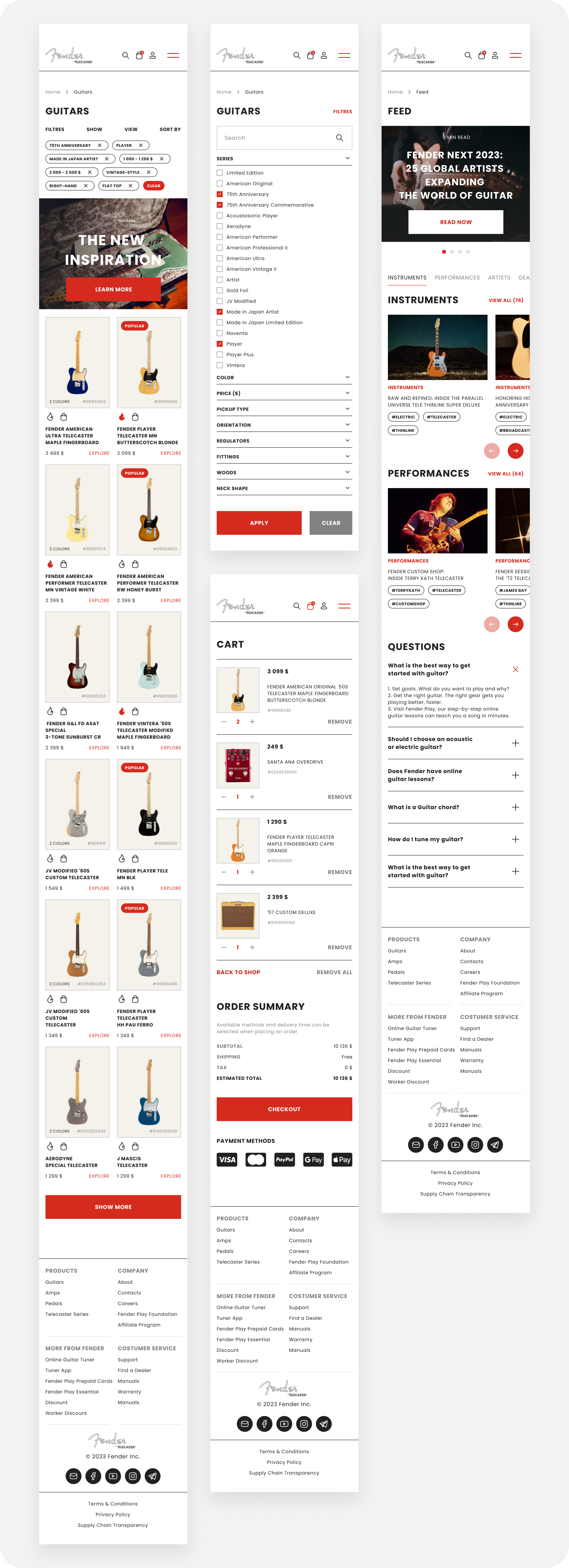 FENDER TELECASTER • ONLINE STORE CONCEPT — Изображение №14 — Интерфейсы на Dprofile