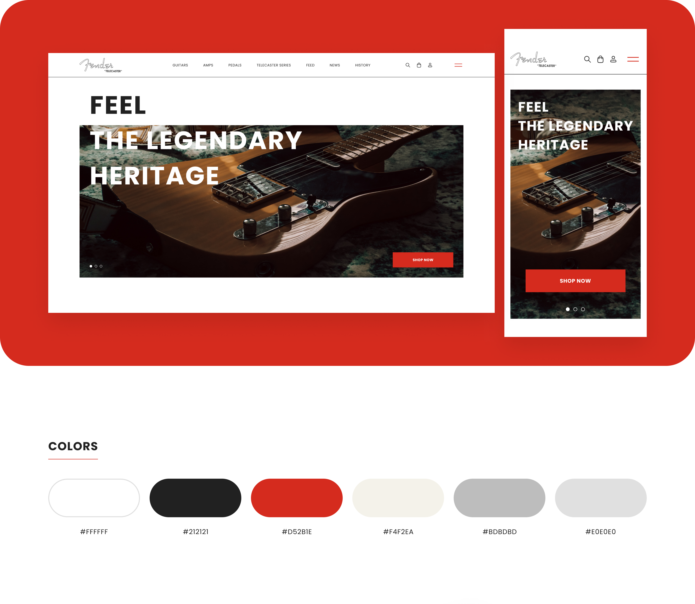 FENDER TELECASTER • ONLINE STORE CONCEPT — Изображение №3 — Интерфейсы на Dprofile
