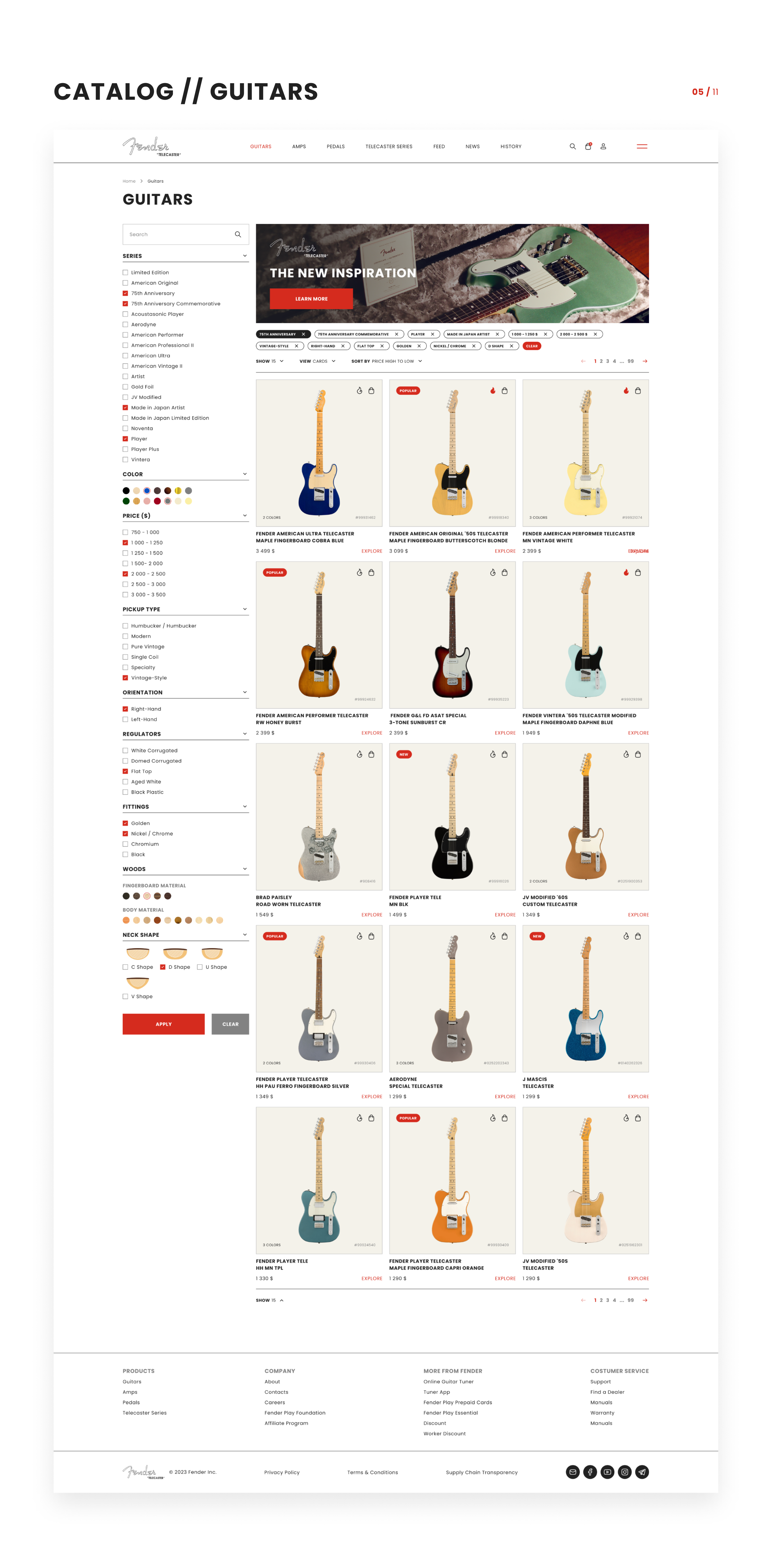 FENDER TELECASTER • ONLINE STORE CONCEPT — Изображение №7 — Интерфейсы на Dprofile