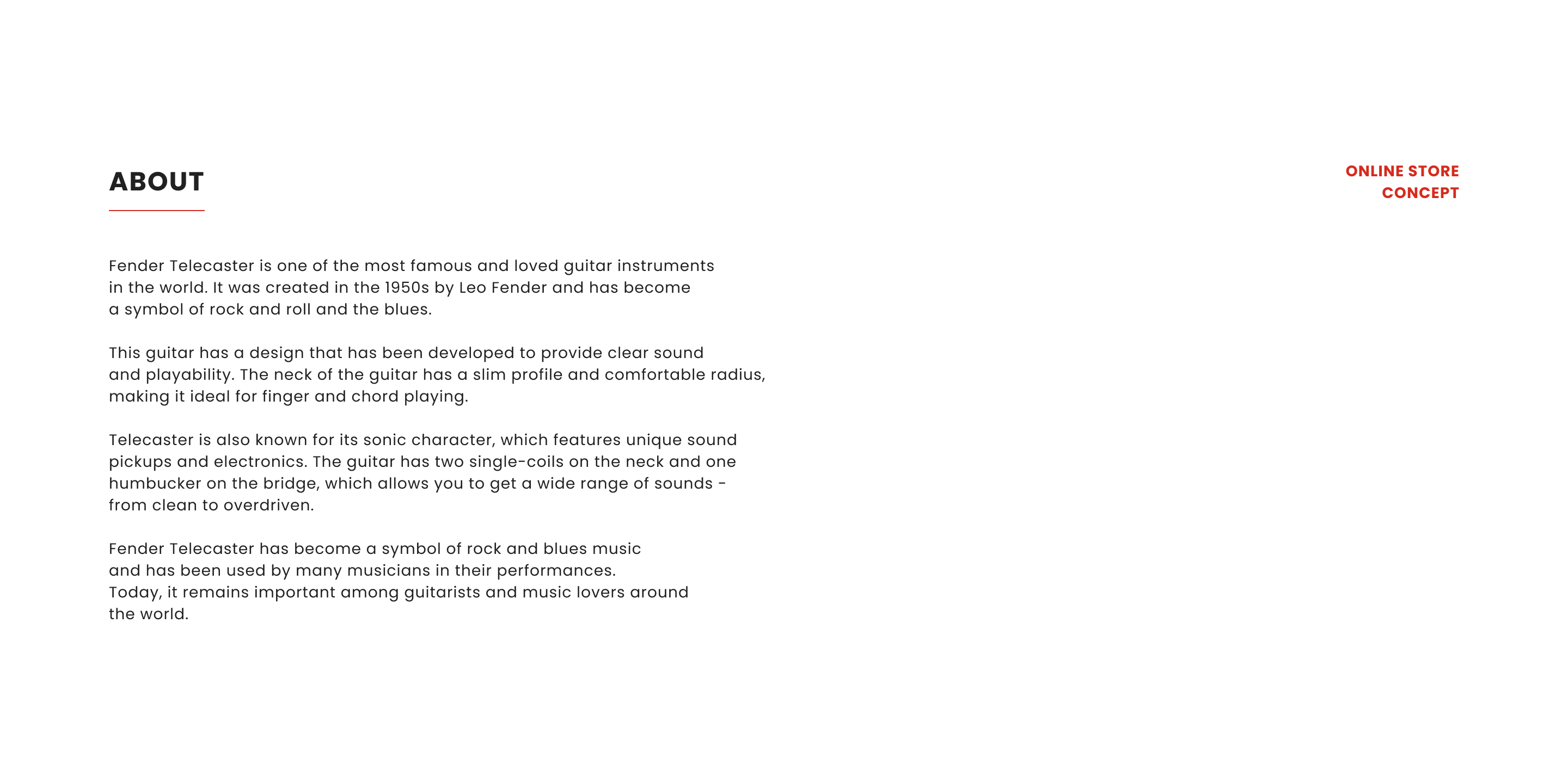 FENDER TELECASTER • ONLINE STORE CONCEPT — Изображение №2 — Интерфейсы на Dprofile