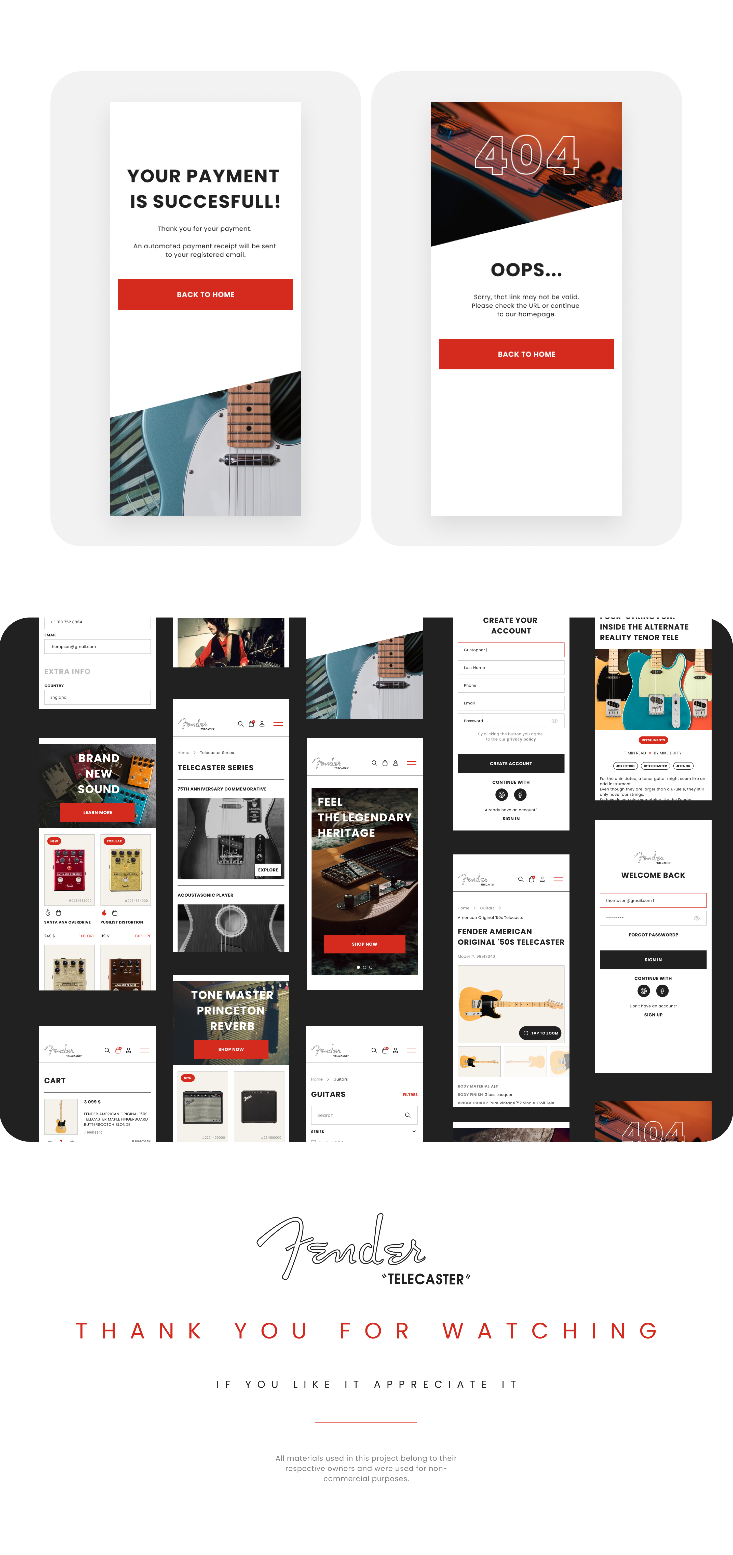 FENDER TELECASTER • ONLINE STORE CONCEPT — Изображение №15 — Интерфейсы на Dprofile