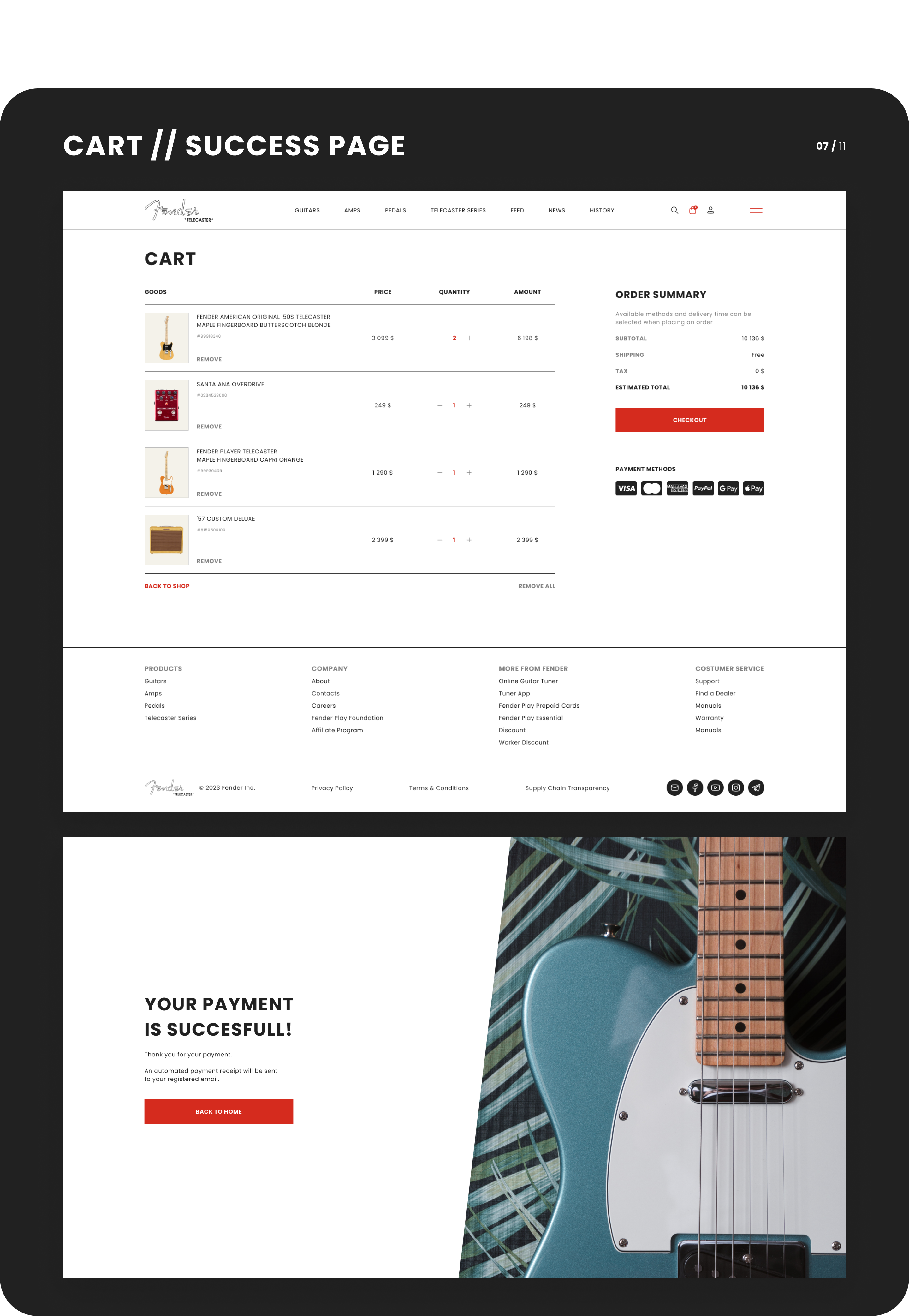 FENDER TELECASTER • ONLINE STORE CONCEPT — Изображение №9 — Интерфейсы на Dprofile