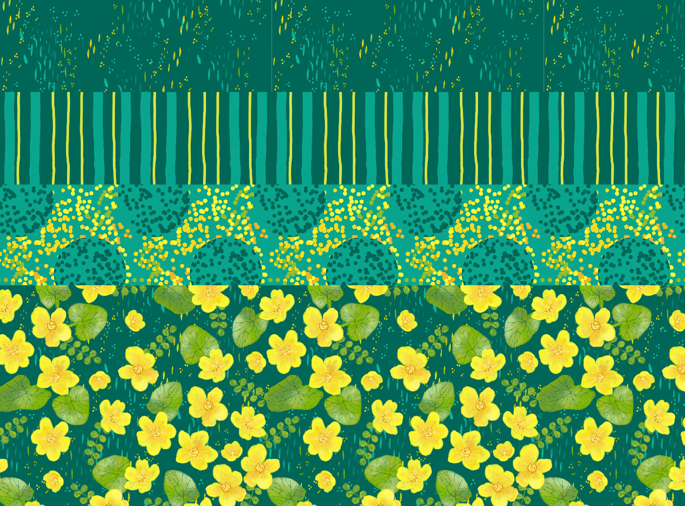 Паттерн для ткани Калужница болотная — Изображение №2 — Иллюстрация, Графика на Dprofile