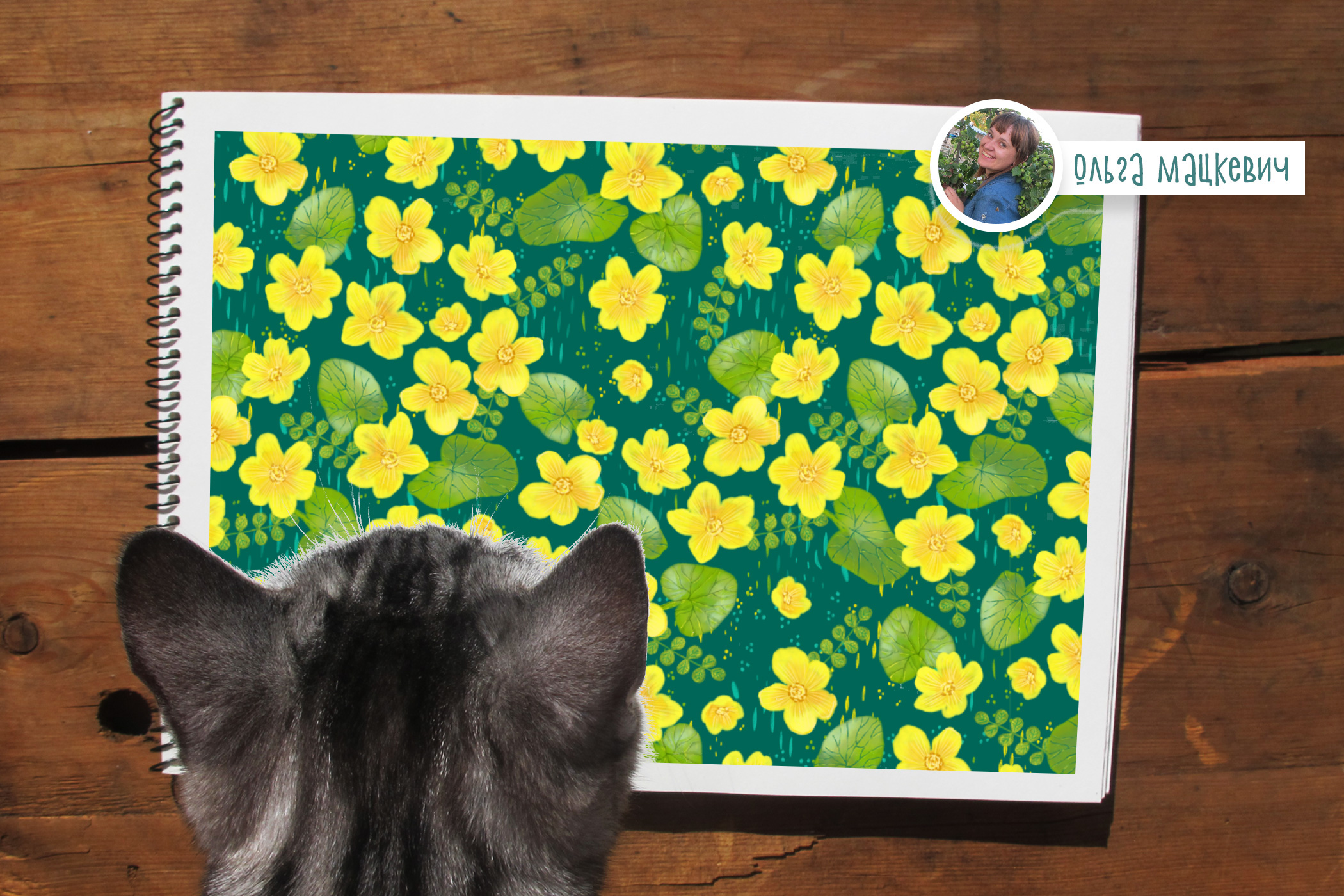 Паттерн для ткани Калужница болотная — Изображение №3 — Иллюстрация, Графика на Dprofile