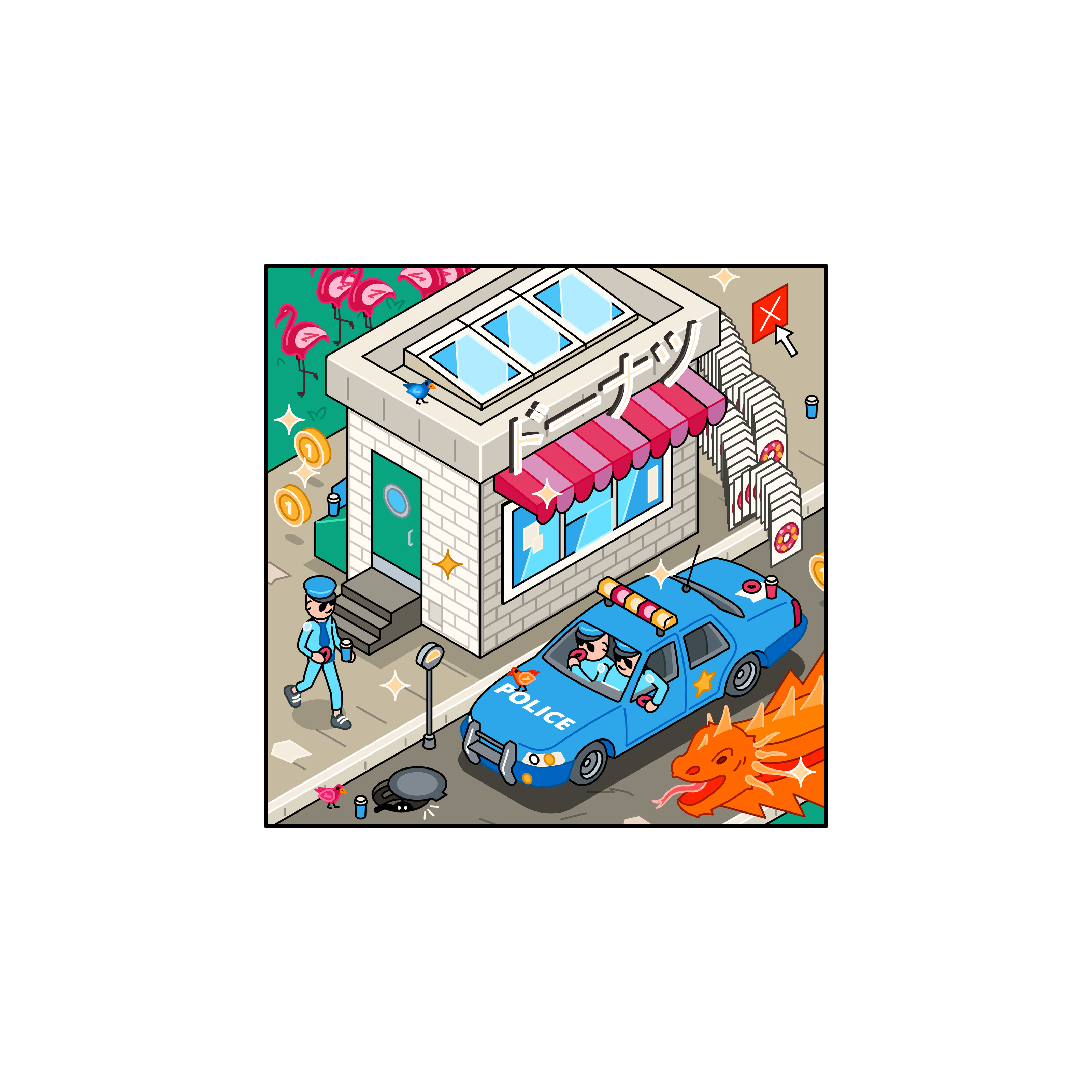 Cops🍩 — Изображение №1 — Иллюстрация, Графика на Dprofile