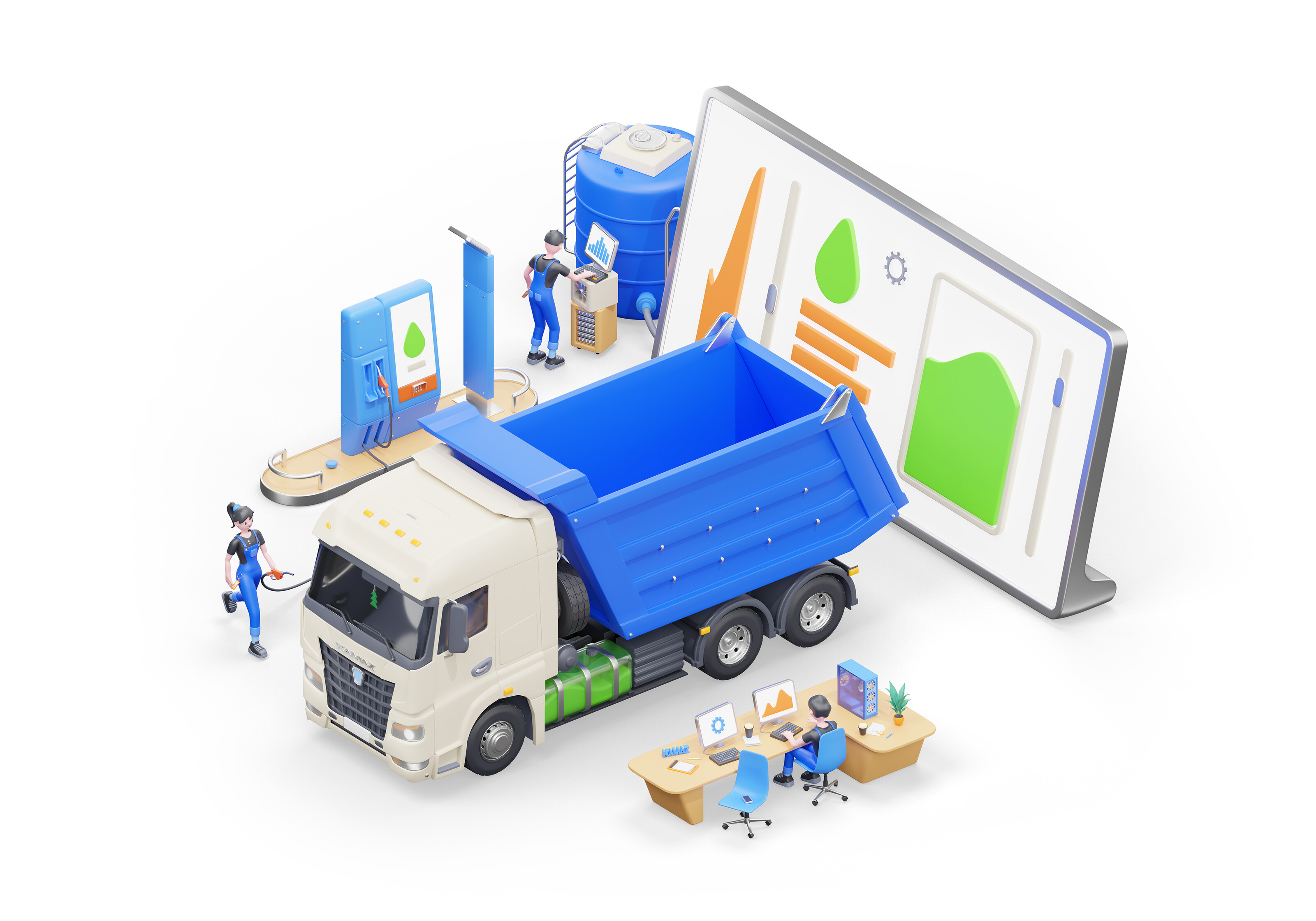 3д иллюстрации для Kamaz Digital — Изображение №4 — Иллюстрация, Графика на Dprofile