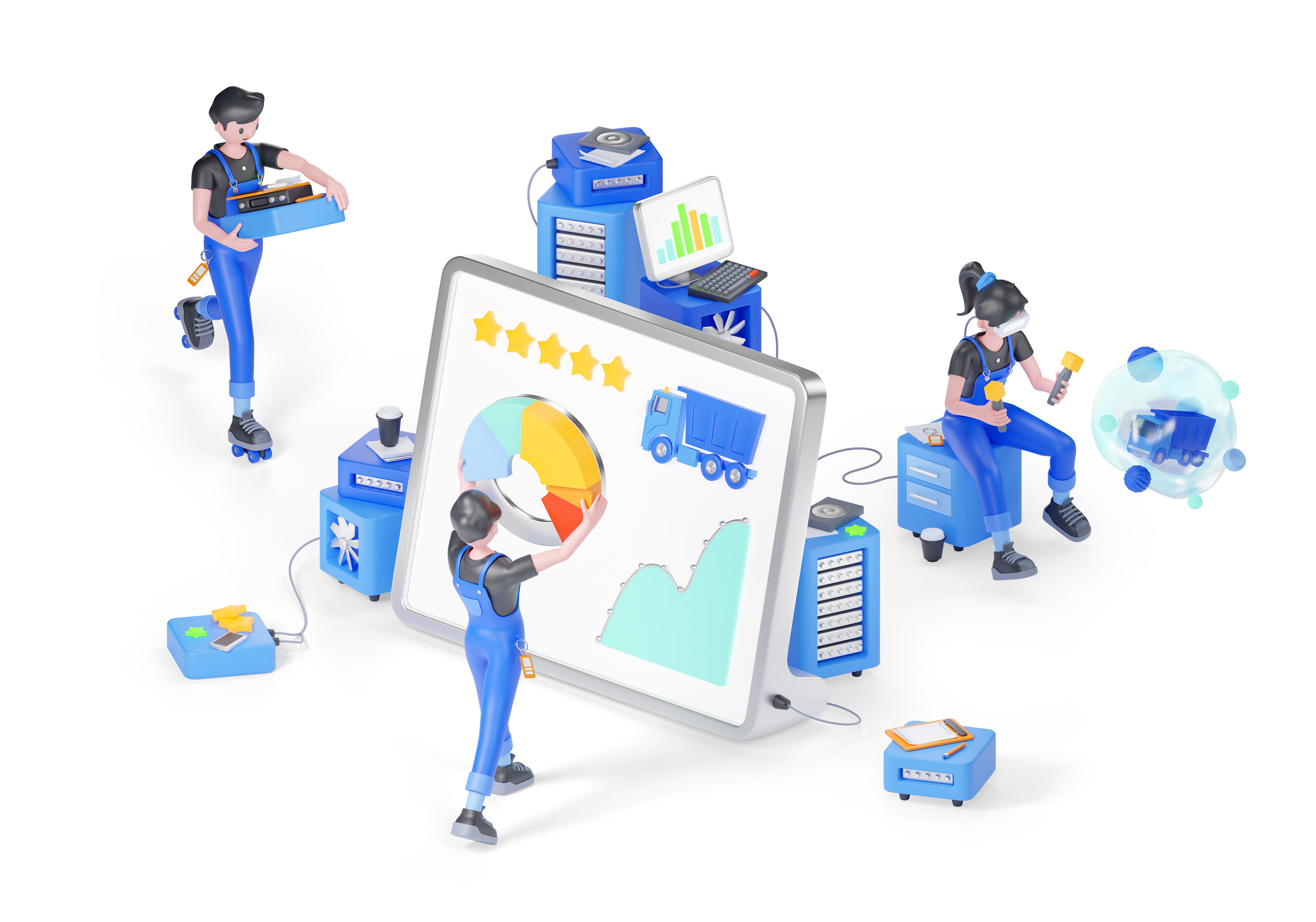 3д иллюстрации для Kamaz Digital — Изображение №5 — Иллюстрация, Графика на Dprofile