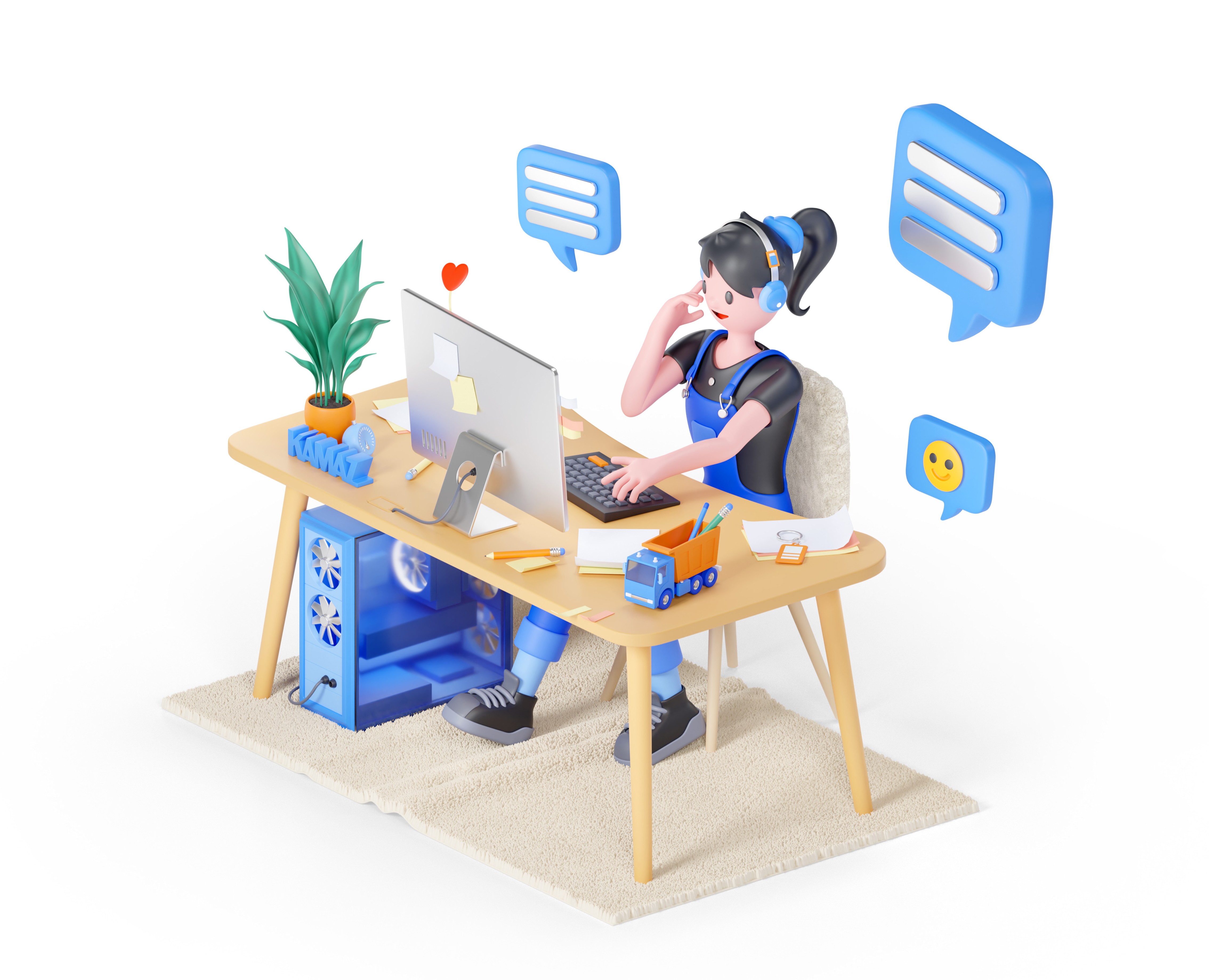 3д иллюстрации для Kamaz Digital — Иллюстрация, Графика на Dprofile