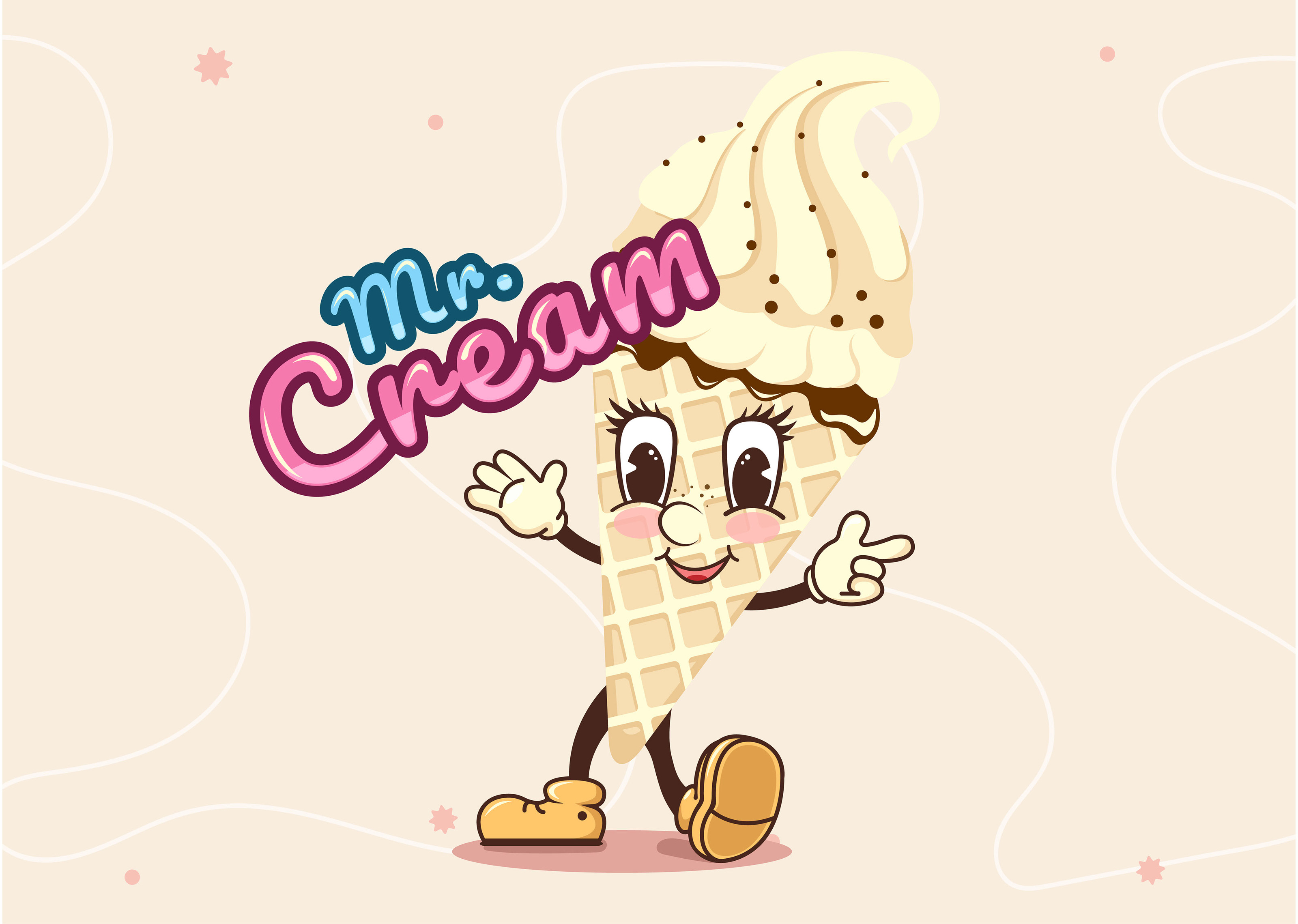 Лого маскот для кафе мороженого — Изображение №1 — Интерфейсы, Брендинг на Dprofile