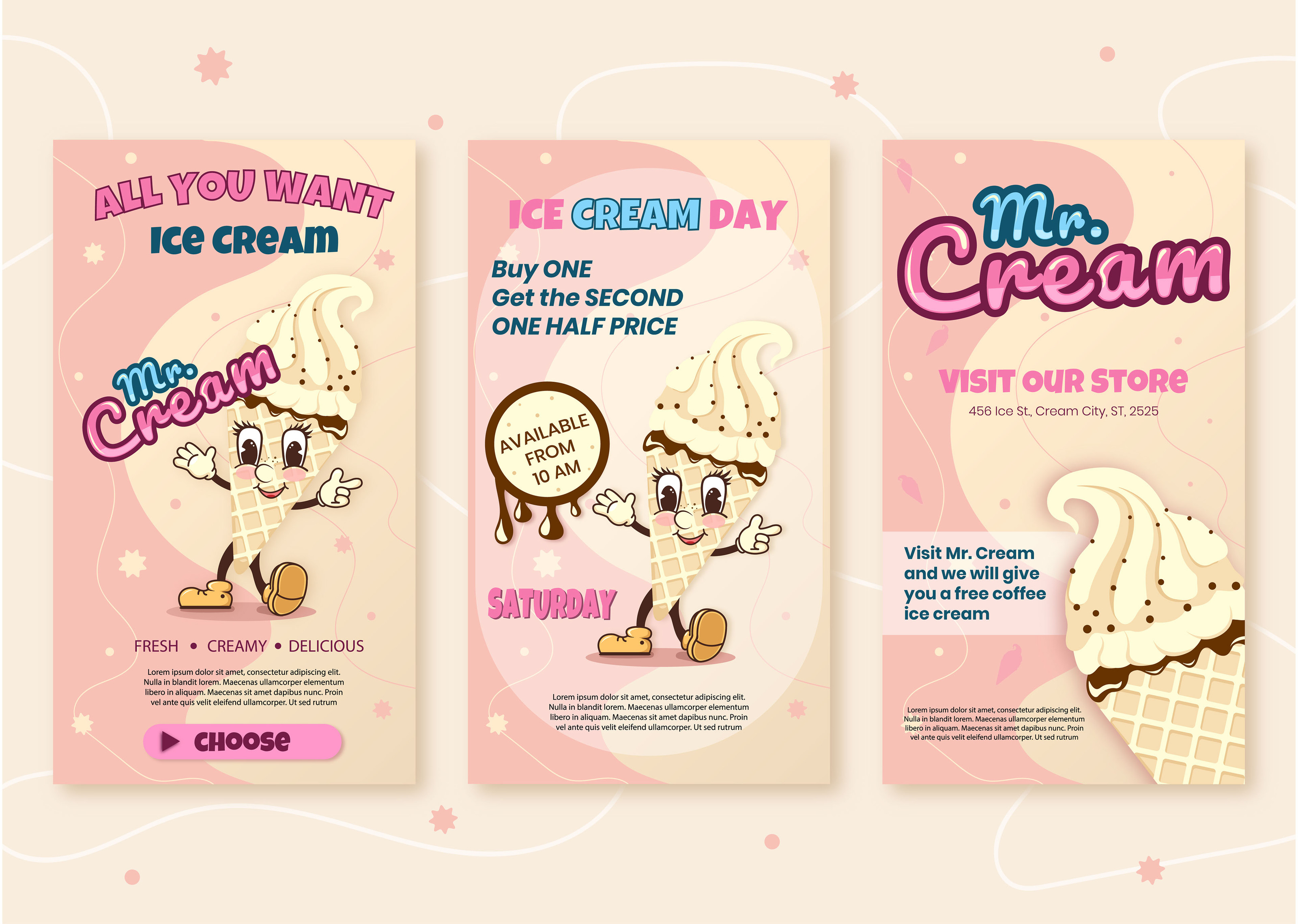 Лого маскот для кафе мороженого — Изображение №9 — Интерфейсы, Брендинг на Dprofile