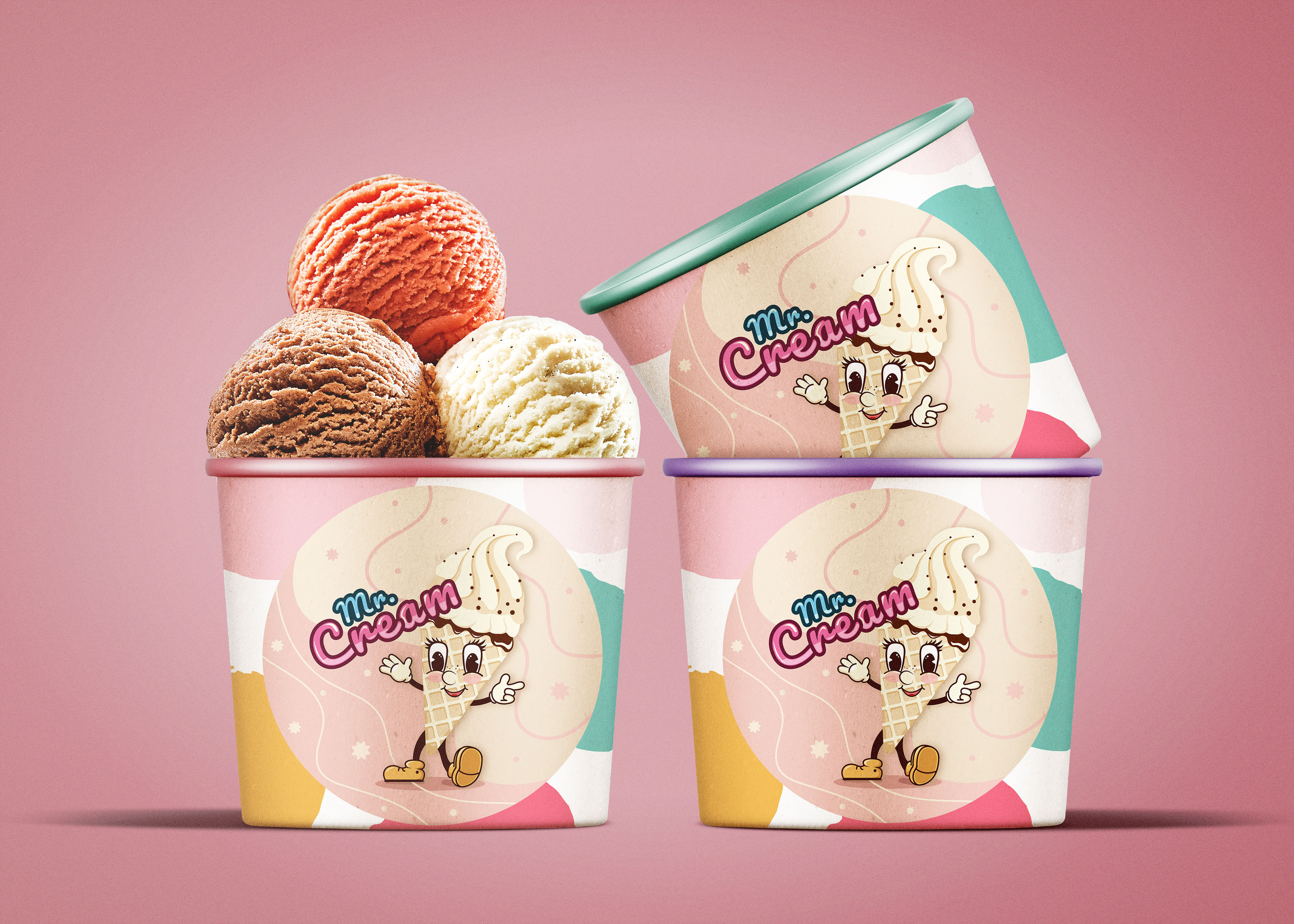 Лого маскот для кафе мороженого — Изображение №2 — Интерфейсы, Брендинг на Dprofile
