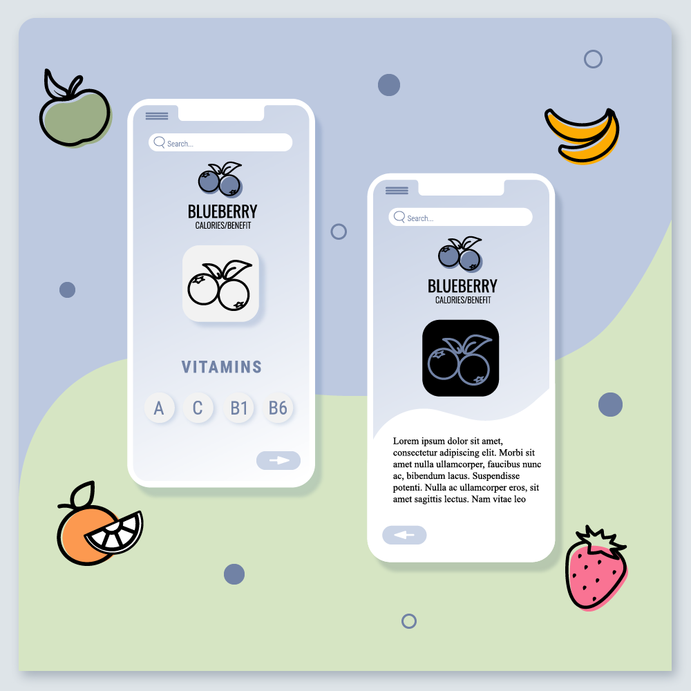 Линейные иконки фруктов для мобильного приложения — Изображение №3 — Иллюстрация, Маркетинг на Dprofile