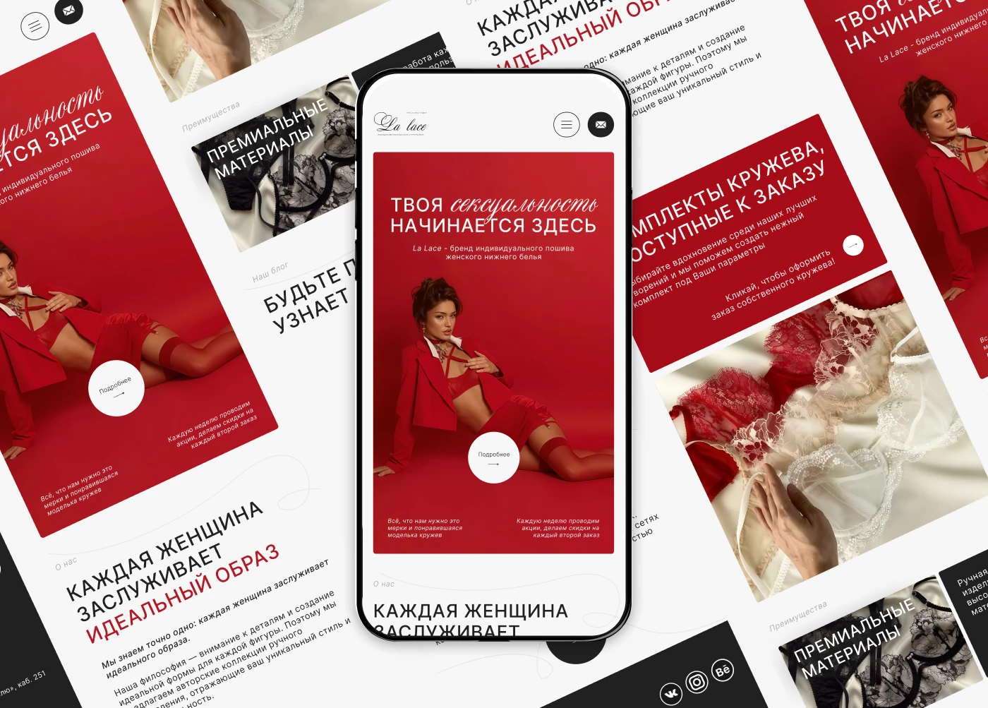 Дизайн сайта для бренда кружевного белья — Изображение №7 — Интерфейсы, Маркетинг на Dprofile