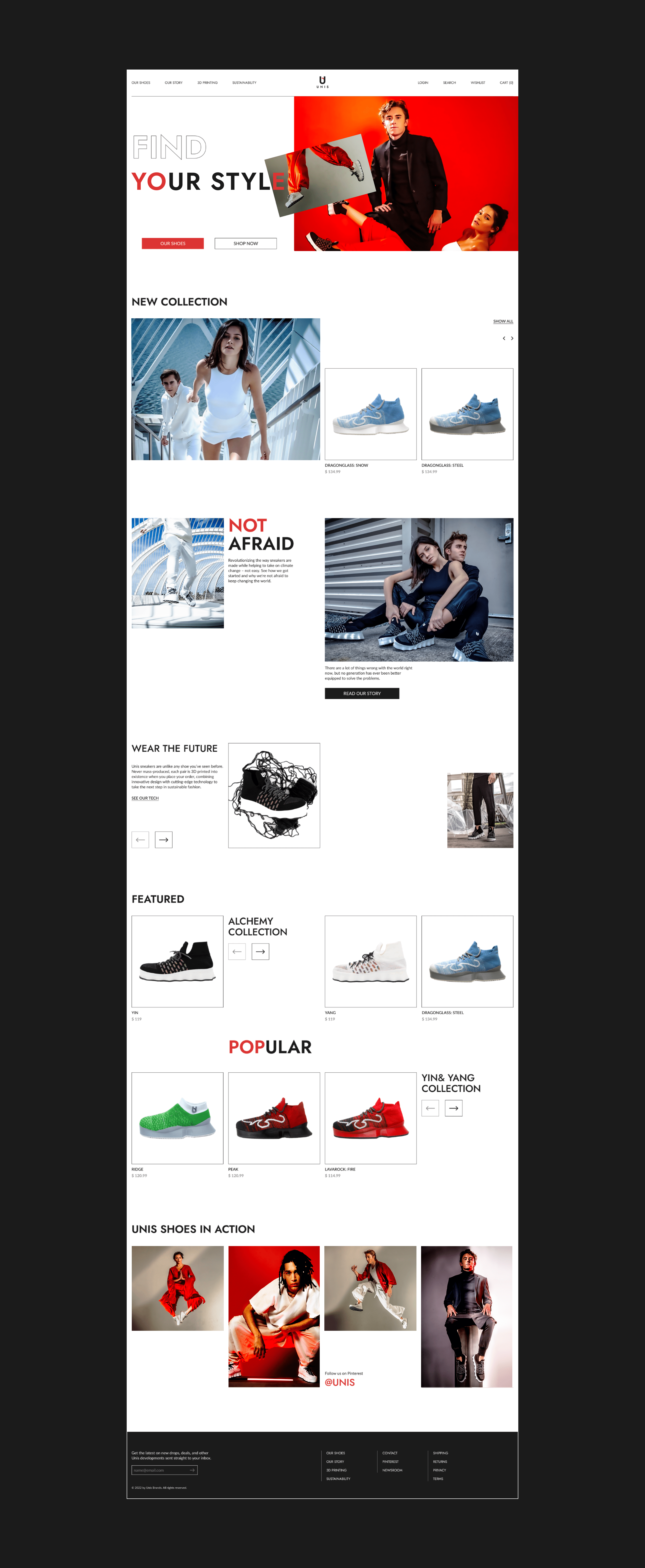 Unis Footwear — E-commerce Redesign Concept — Изображение №2 — Интерфейсы, Брендинг на Dprofile