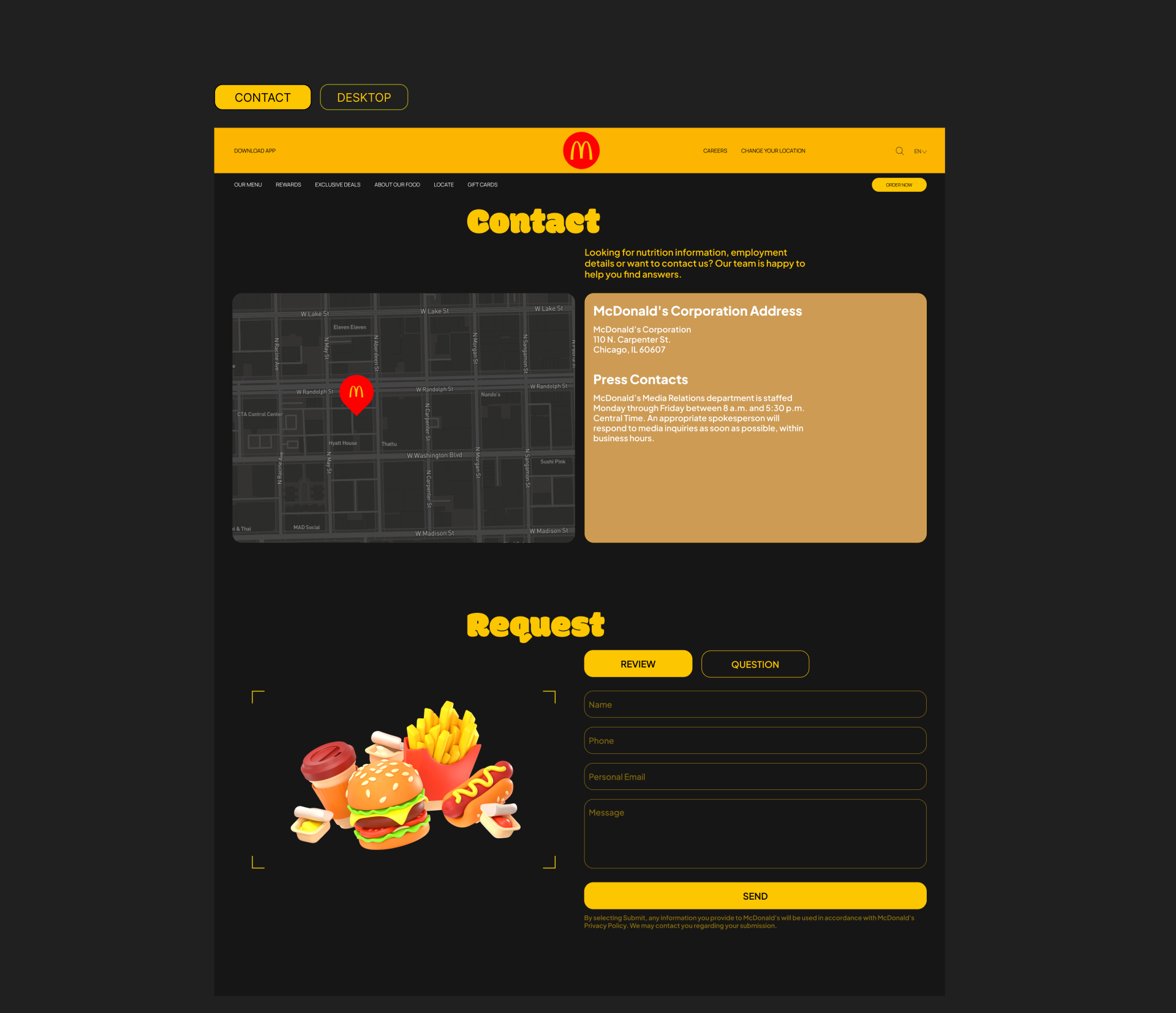 McDonald’s | Corporate site redesign | UI/UX Design — Изображение №11 — Интерфейсы, Брендинг на Dprofile