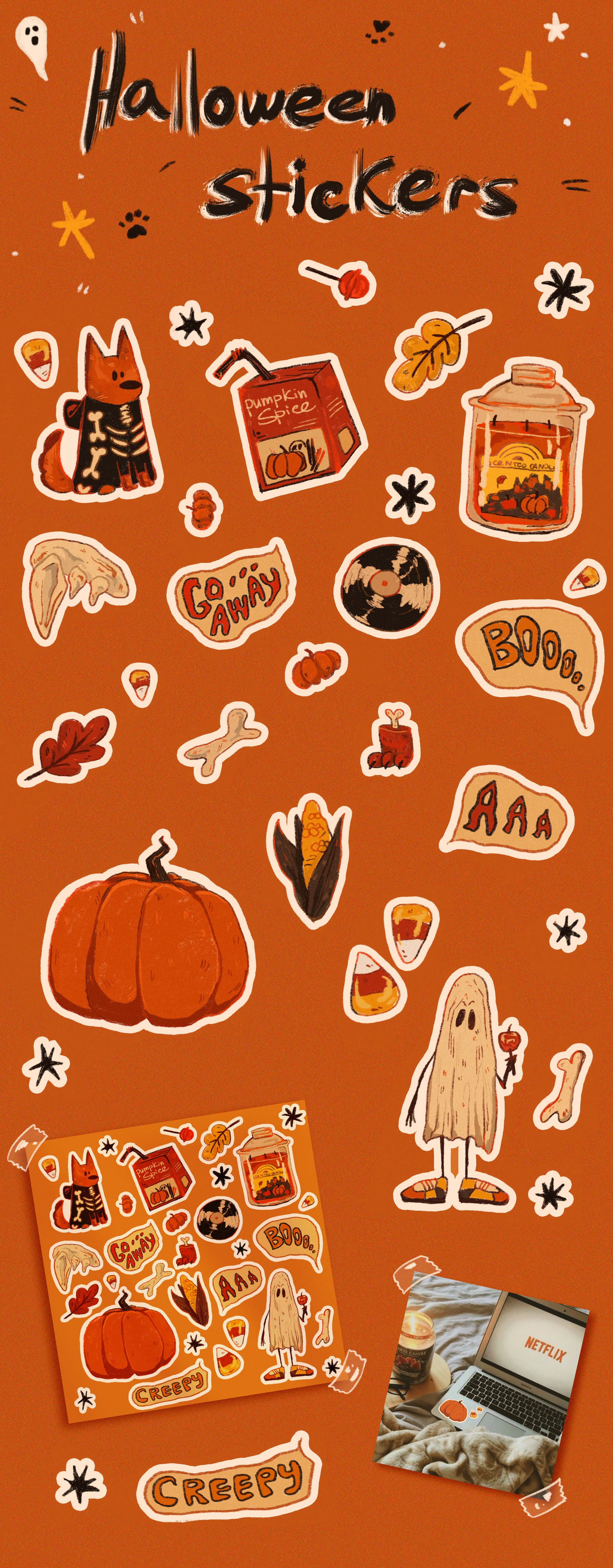 Halloween stickers — Изображение №1 — Иллюстрация, Графика на Dprofile