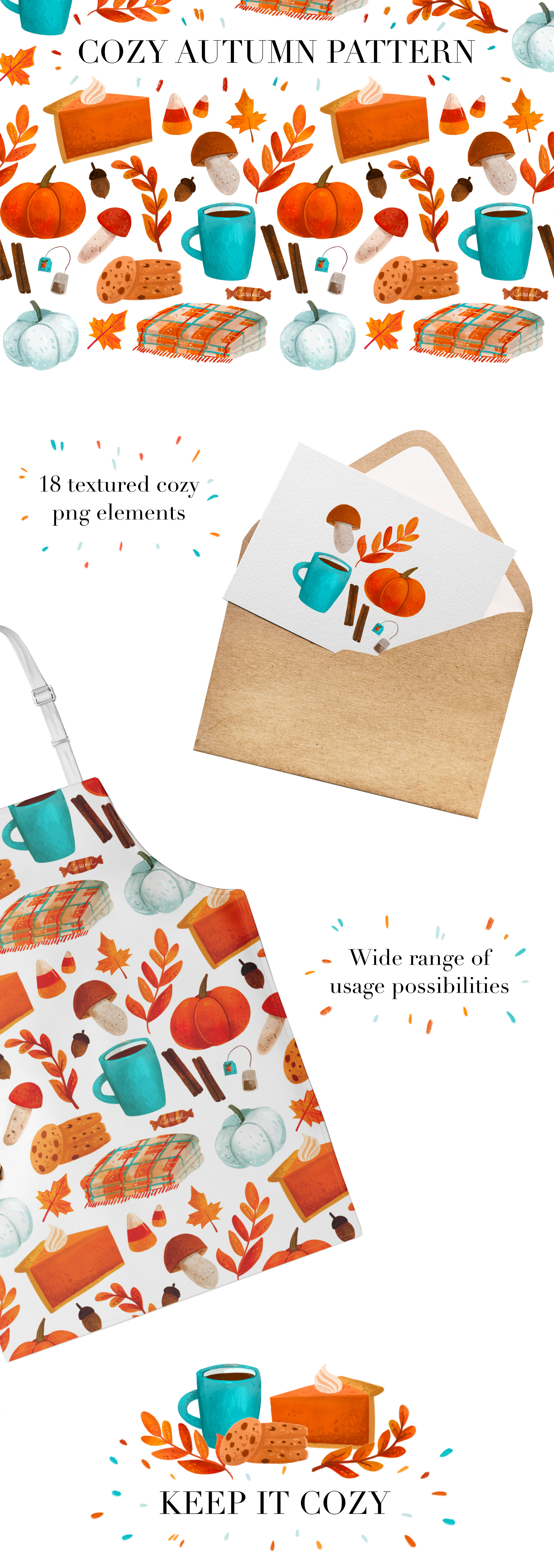 Cozy autumn pattern — Изображение №1 — Иллюстрация, Графика на Dprofile