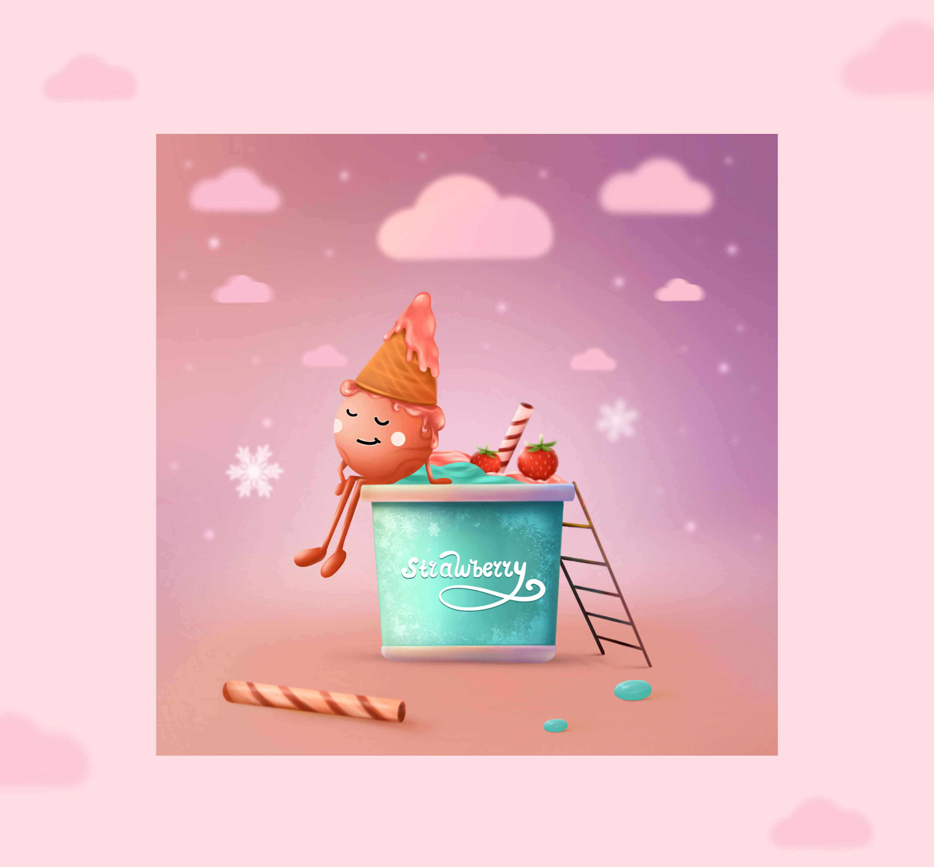 ICE CREAM DAY — Изображение №7 — Брендинг, Иллюстрация на Dprofile