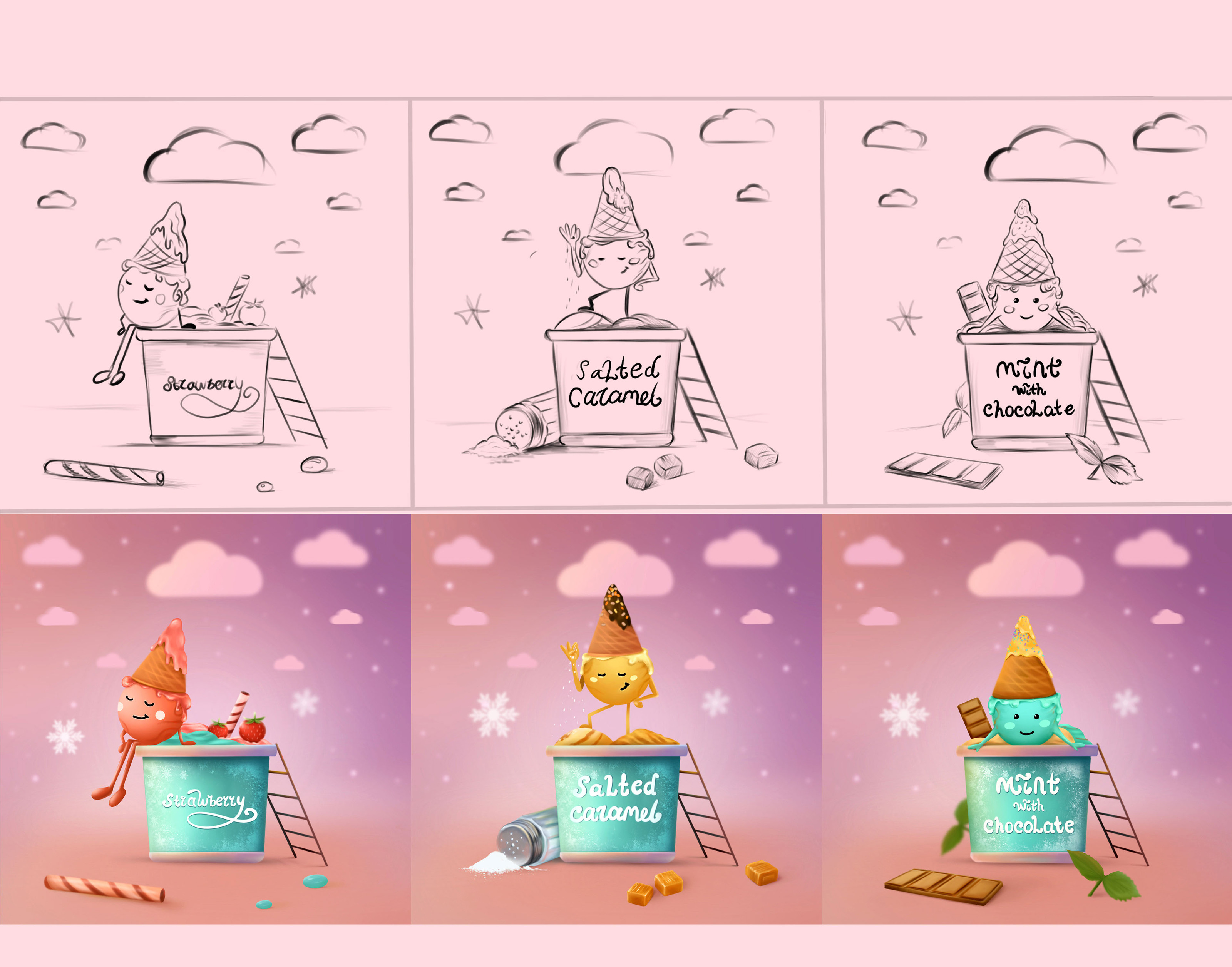 ICE CREAM DAY — Изображение №8 — Брендинг, Иллюстрация на Dprofile