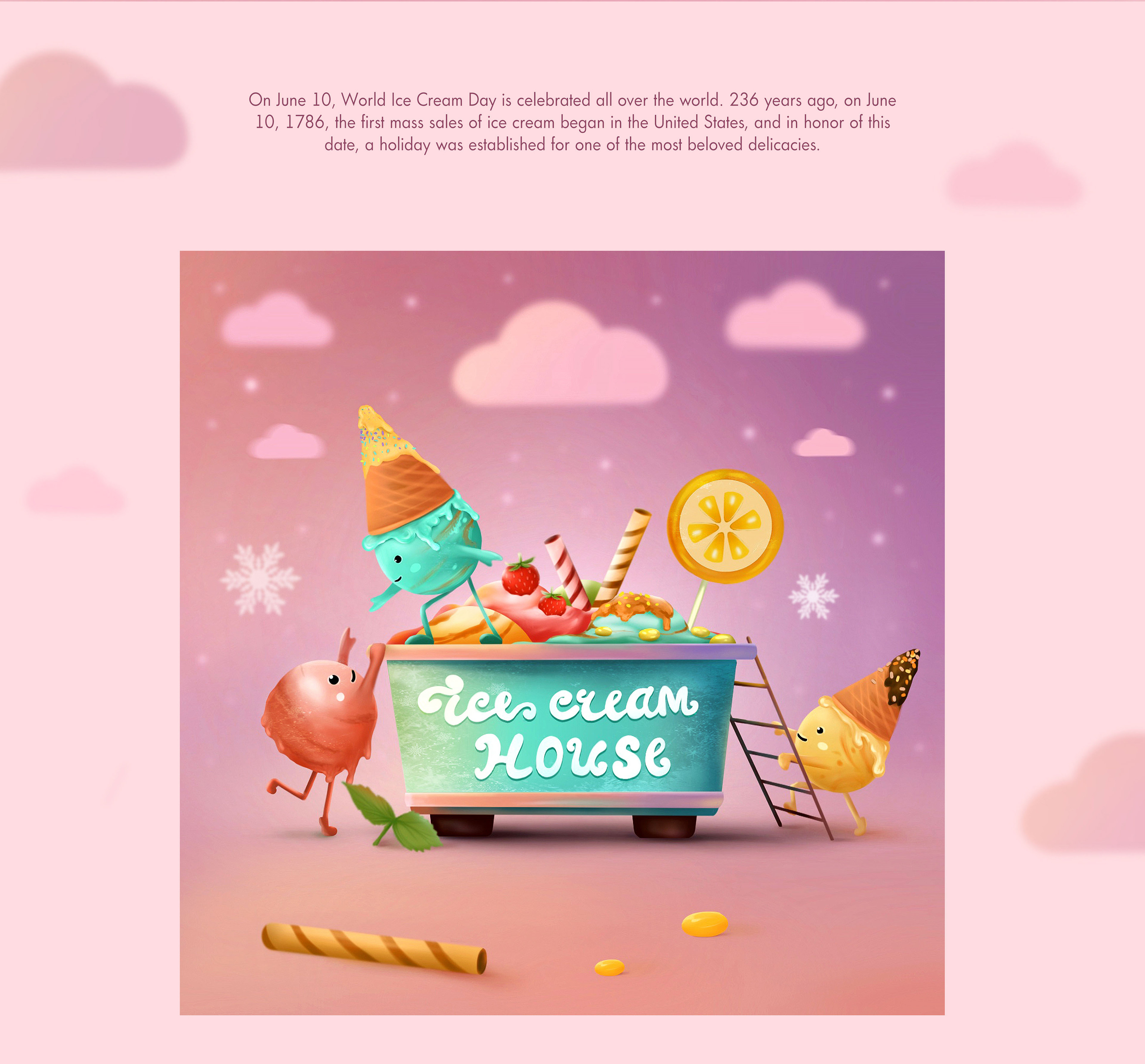 ICE CREAM DAY — Изображение №2 — Брендинг, Иллюстрация на Dprofile