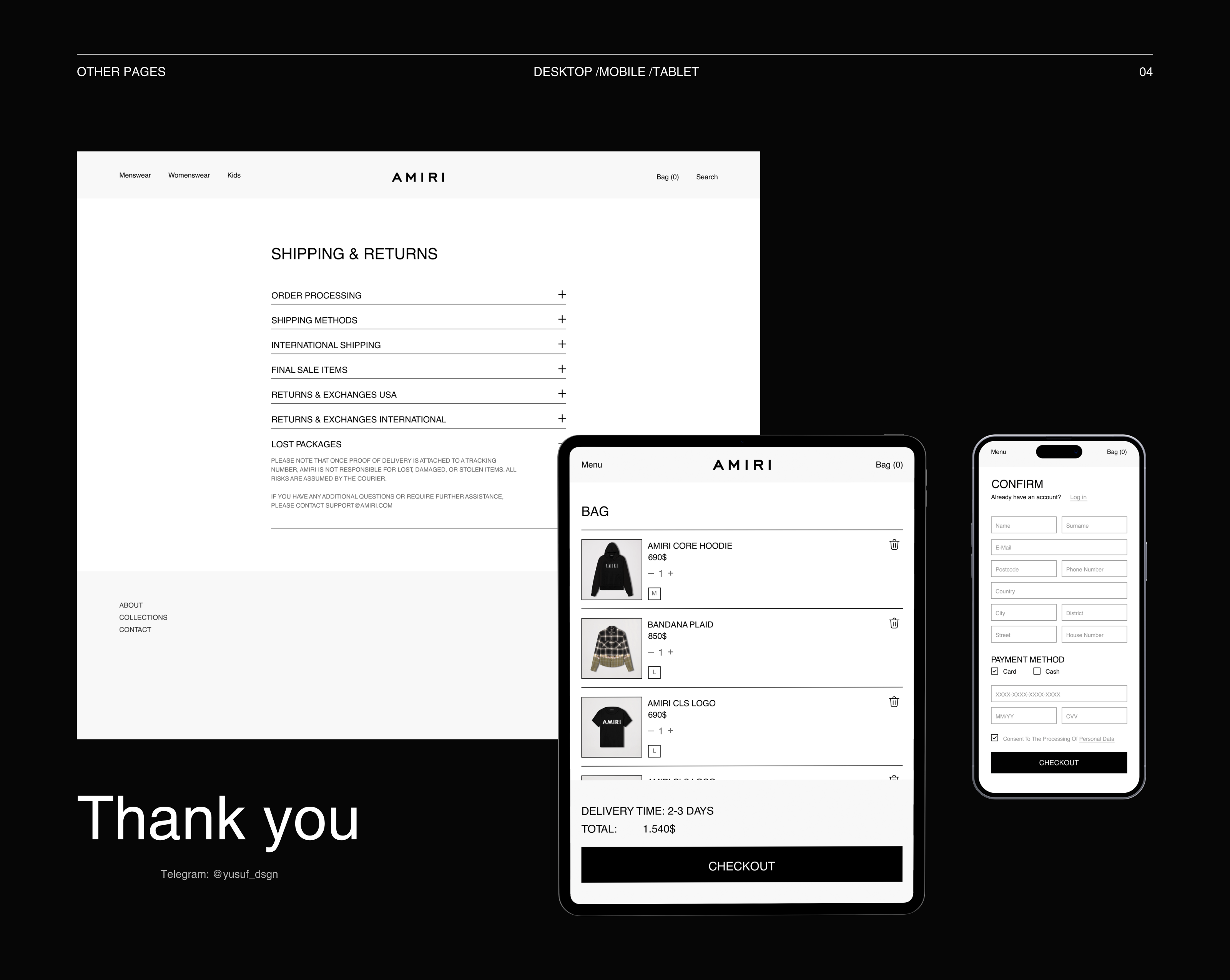 AMIRI — Изображение №8 — Интерфейсы, Брендинг на Dprofile