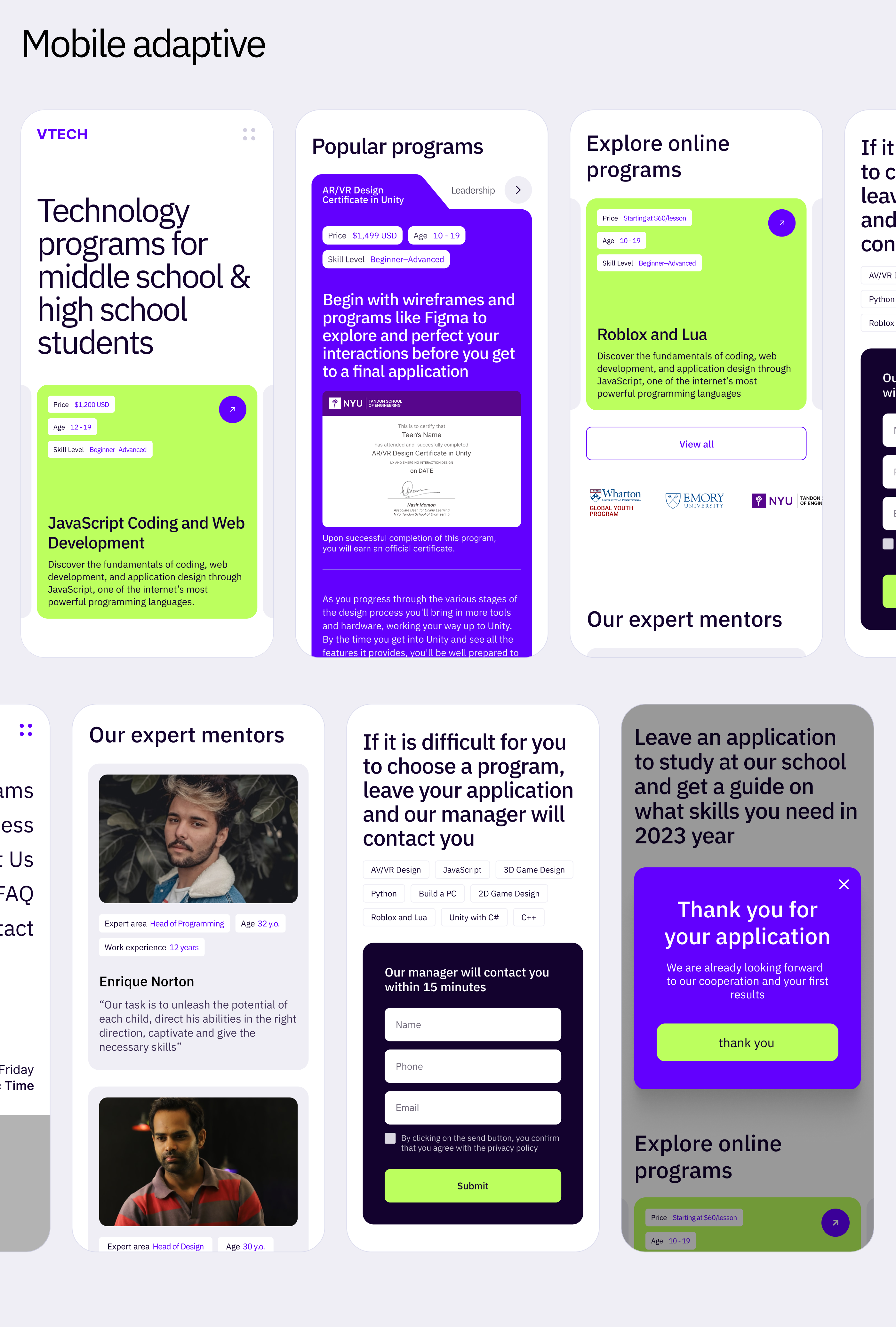 IT school for teens — Изображение №5 — Интерфейсы на Dprofile