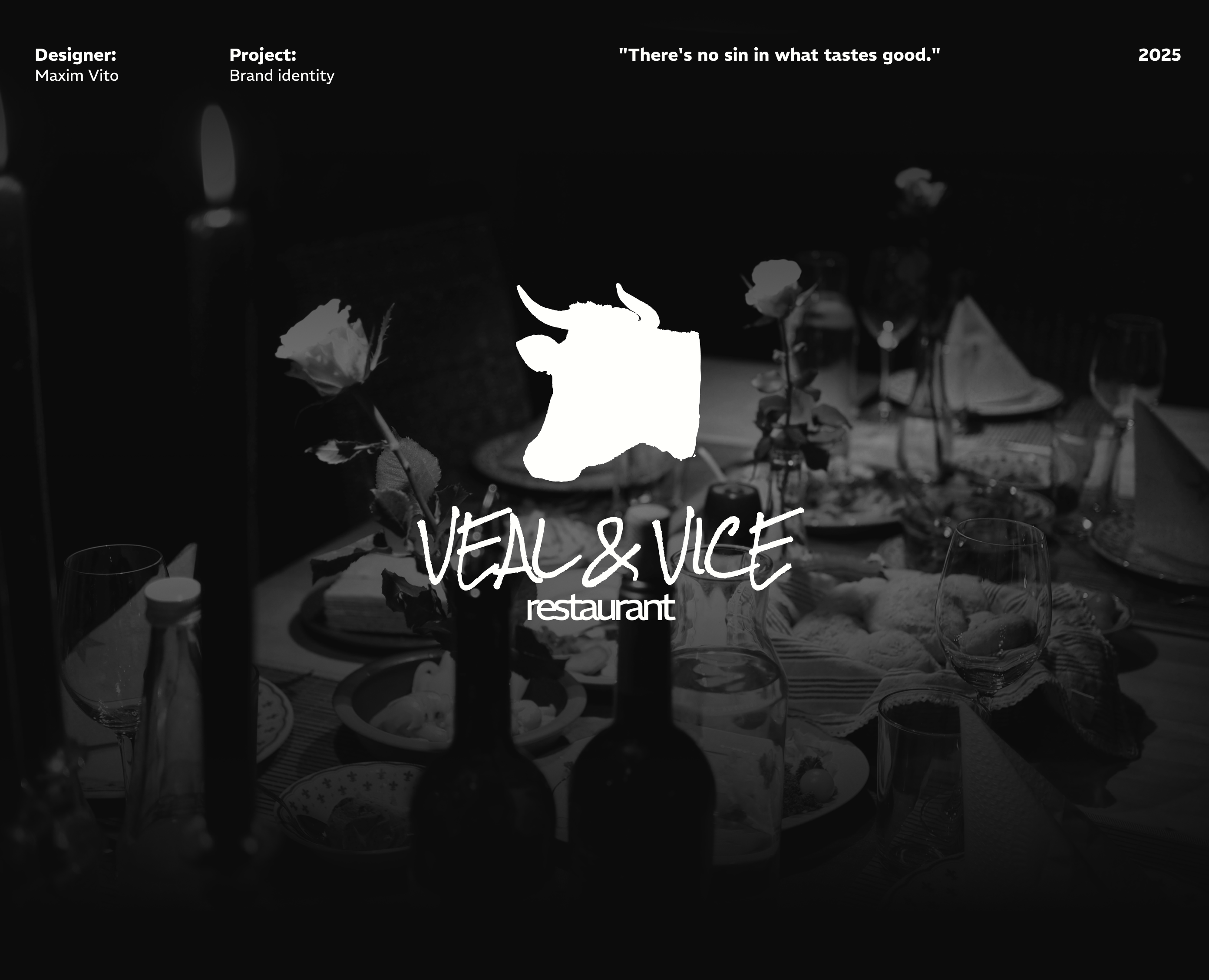 Restaurant «VEAL & VICE» Brand Identity на Dprofile