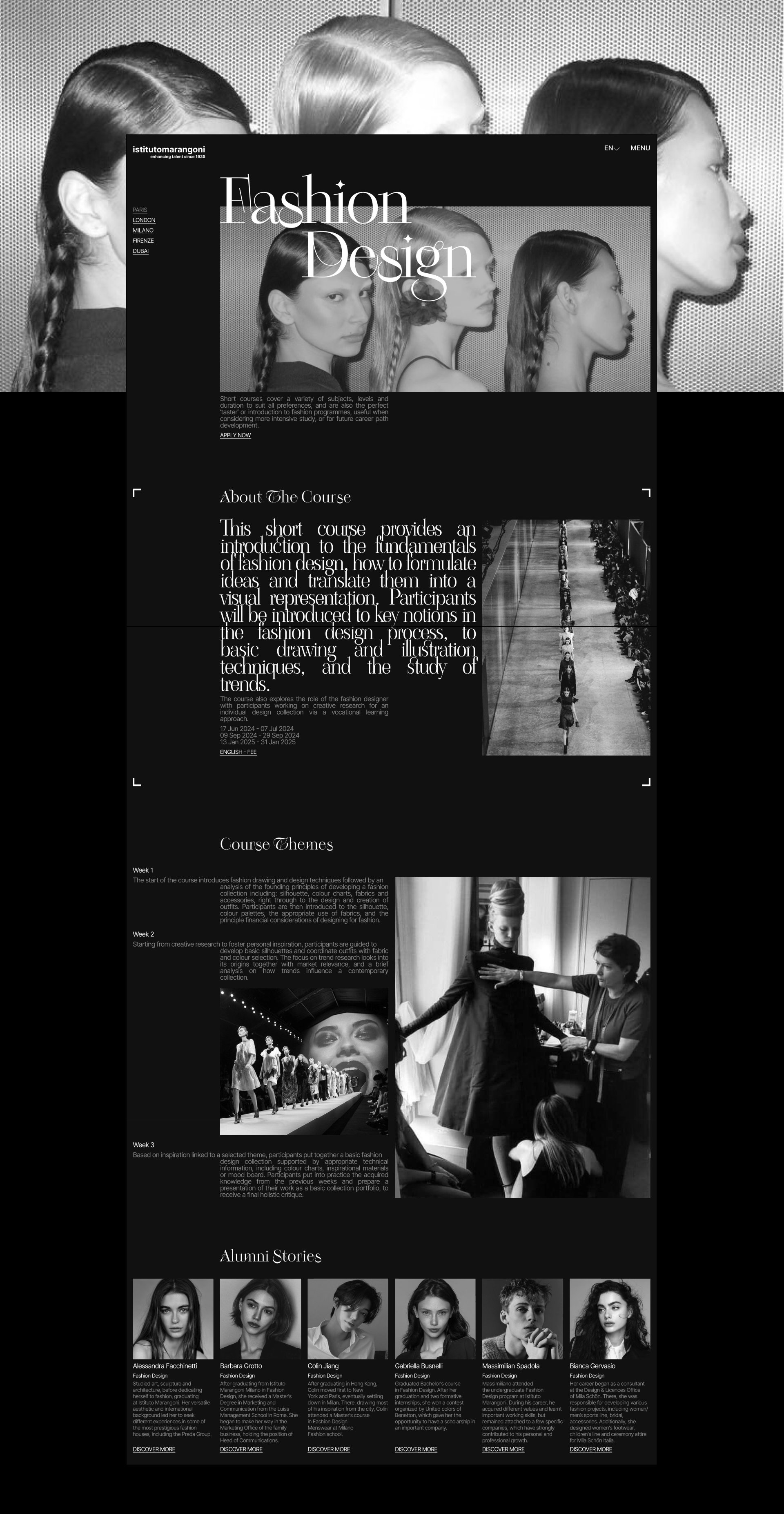 L'institut Marangoni | Corporate website — Изображение №5 — Интерфейсы, Брендинг на Dprofile