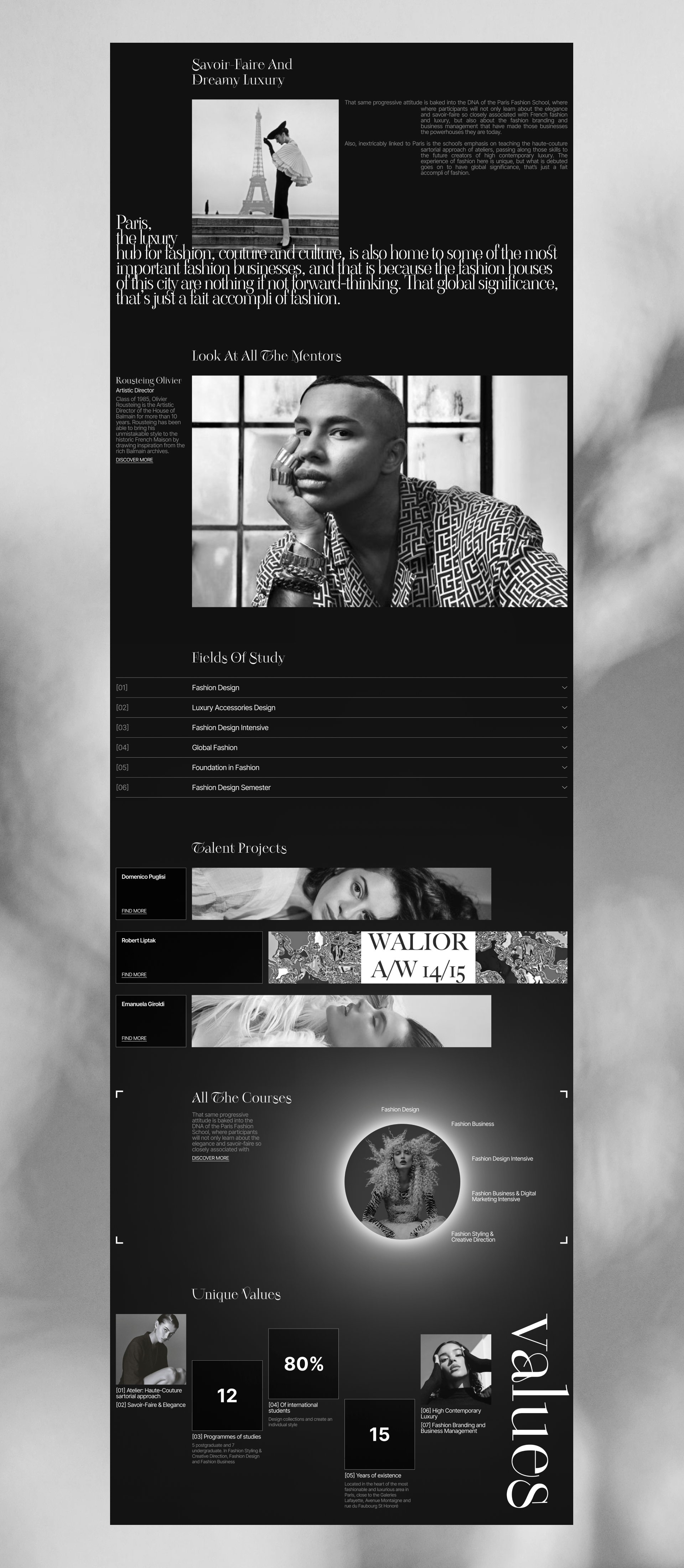 L'institut Marangoni | Corporate website — Изображение №3 — Интерфейсы, Брендинг на Dprofile