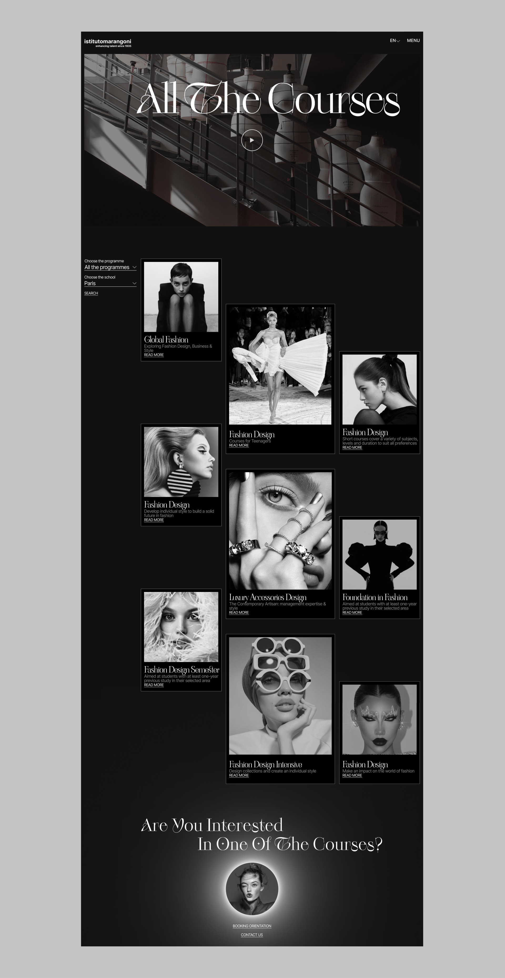 L'institut Marangoni | Corporate website — Изображение №7 — Интерфейсы, Брендинг на Dprofile