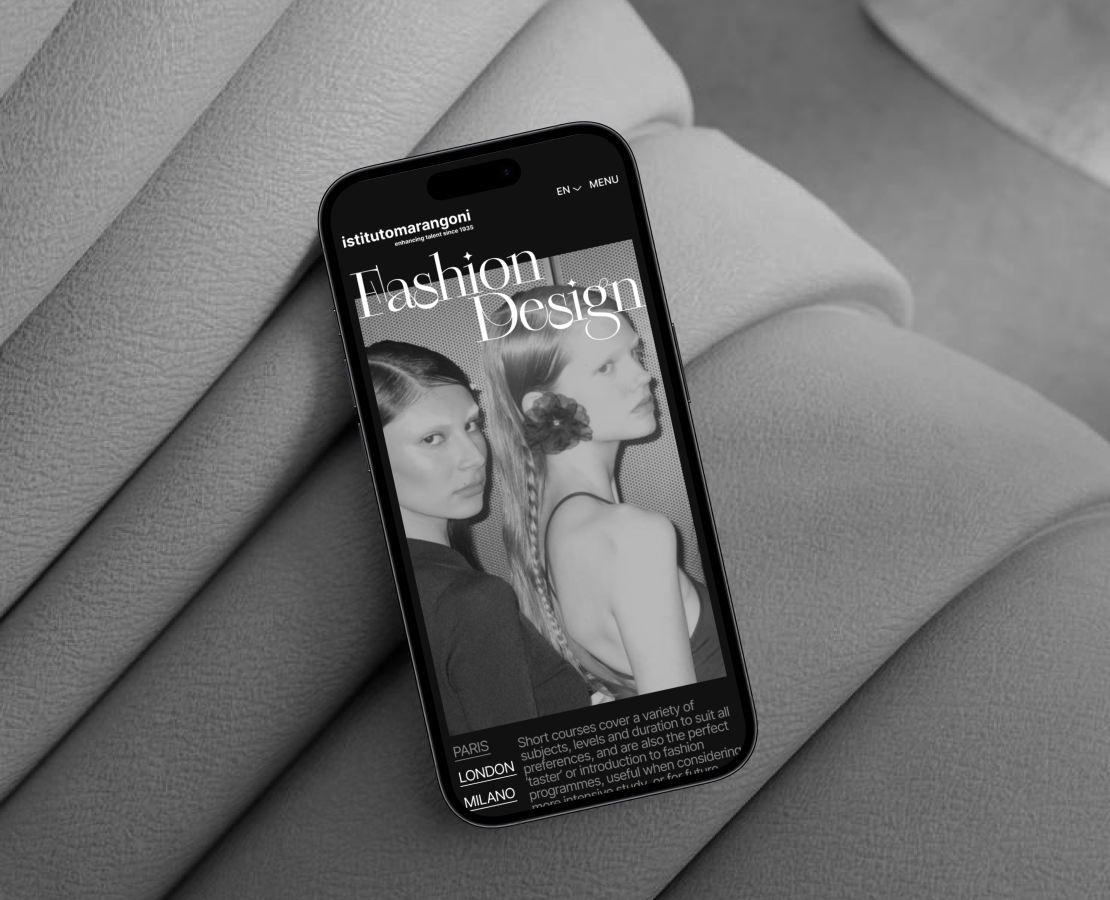 L'institut Marangoni | Corporate website — Интерфейсы, Брендинг на Dprofile