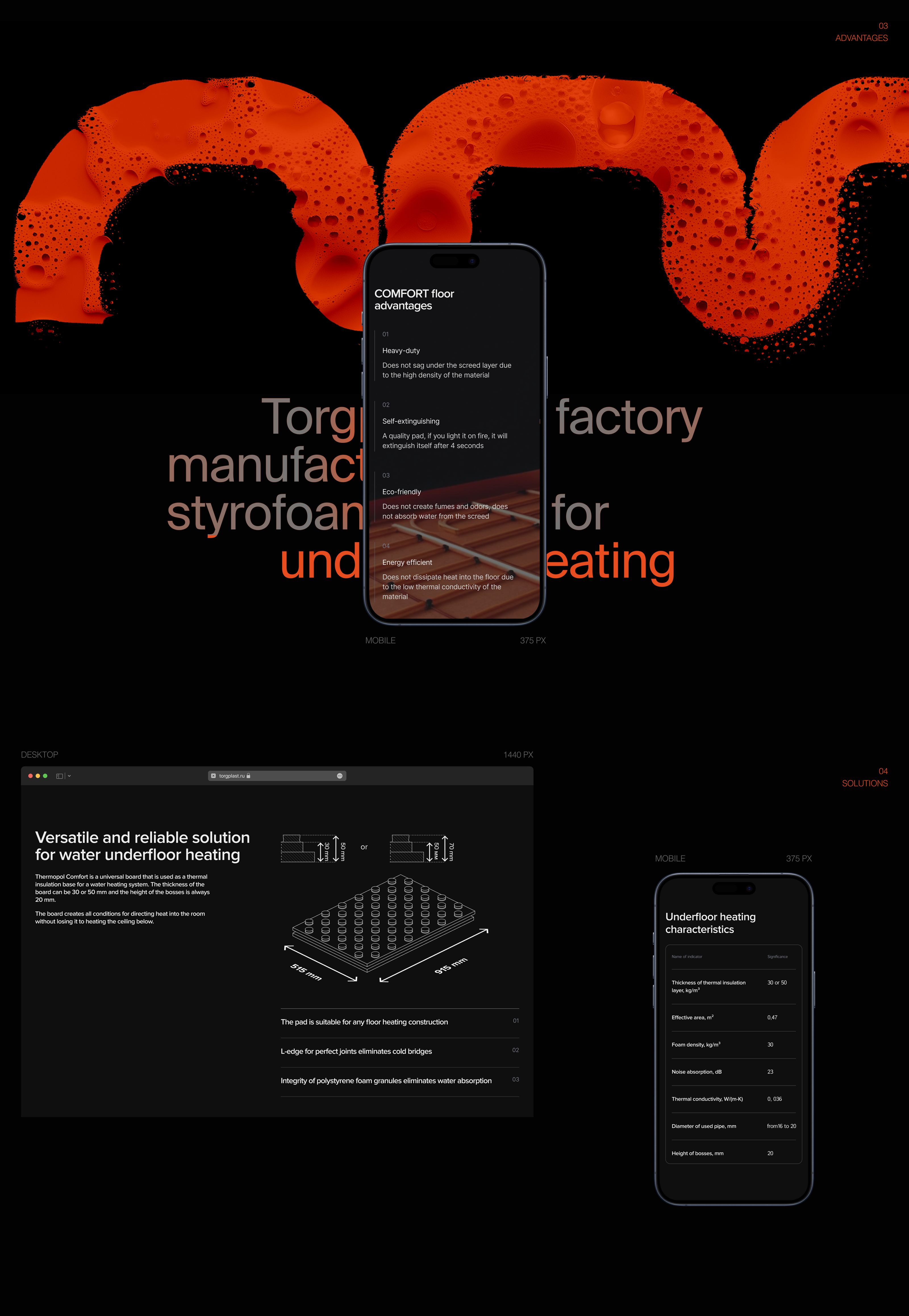 Torgplast water floor. Landing-page. Product-page. — Изображение №3 — Интерфейсы, Графика на Dprofile