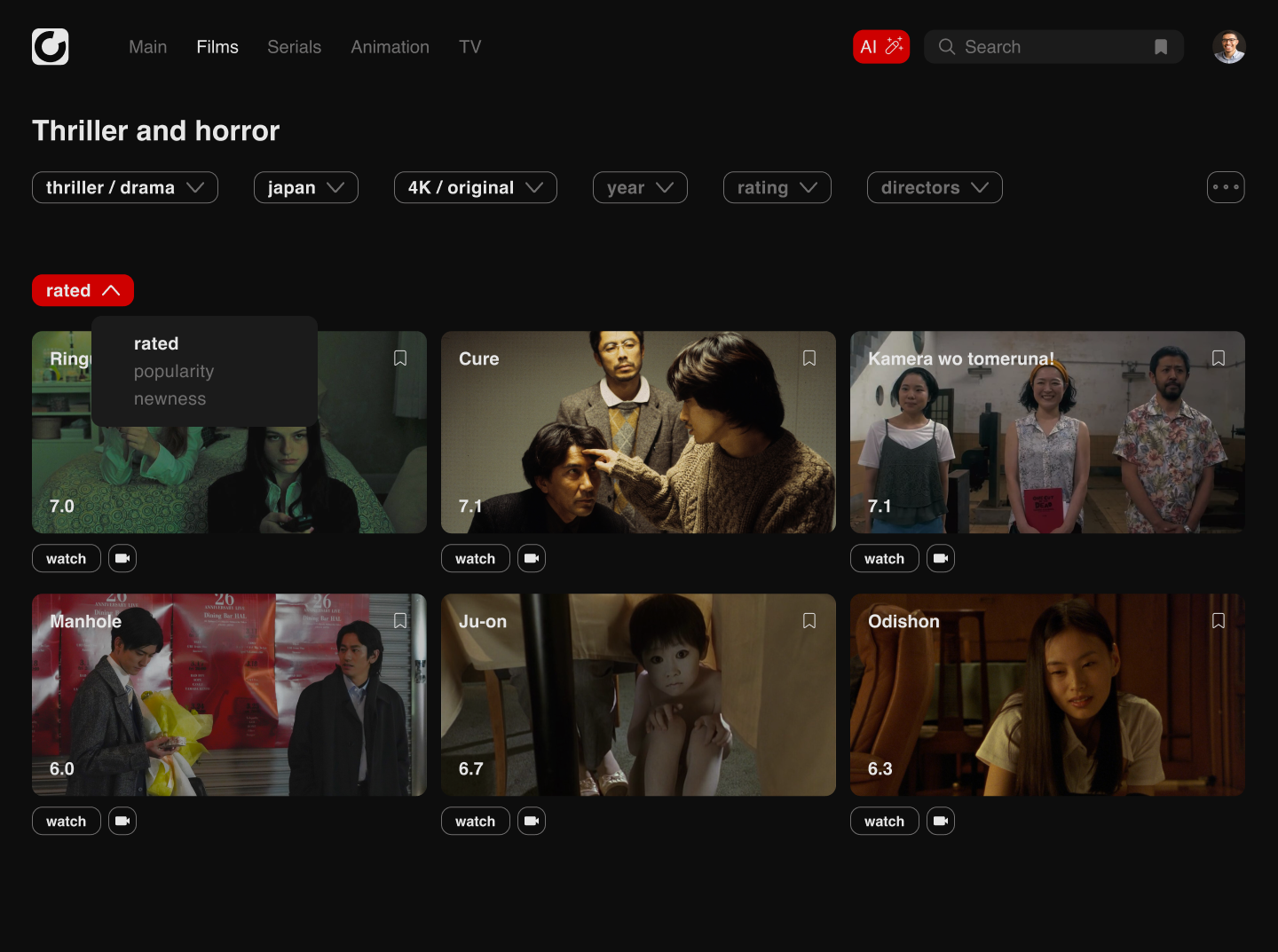 Online movie service | UX UI — Изображение №12 — Интерфейсы на Dprofile