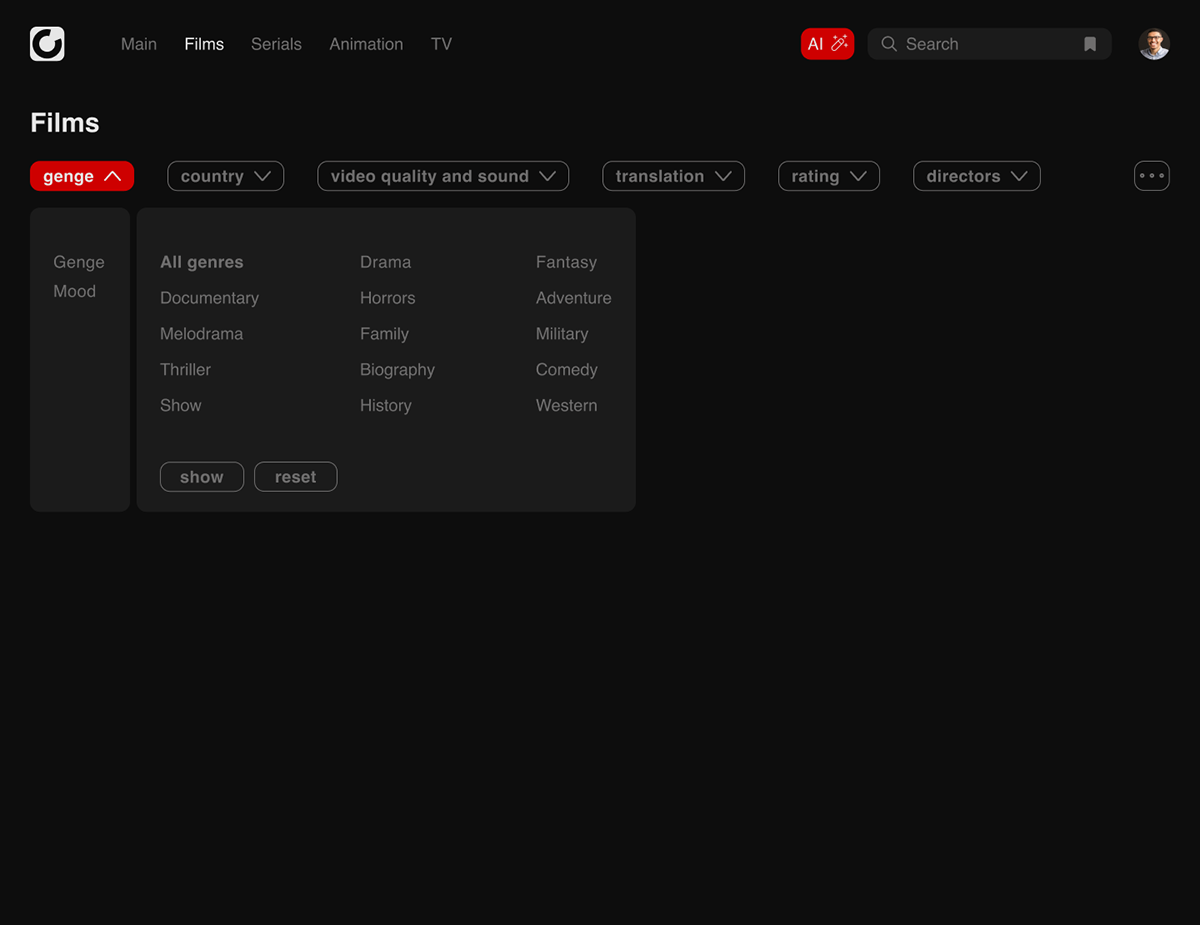 Online movie service | UX UI — Изображение №7 — Интерфейсы на Dprofile